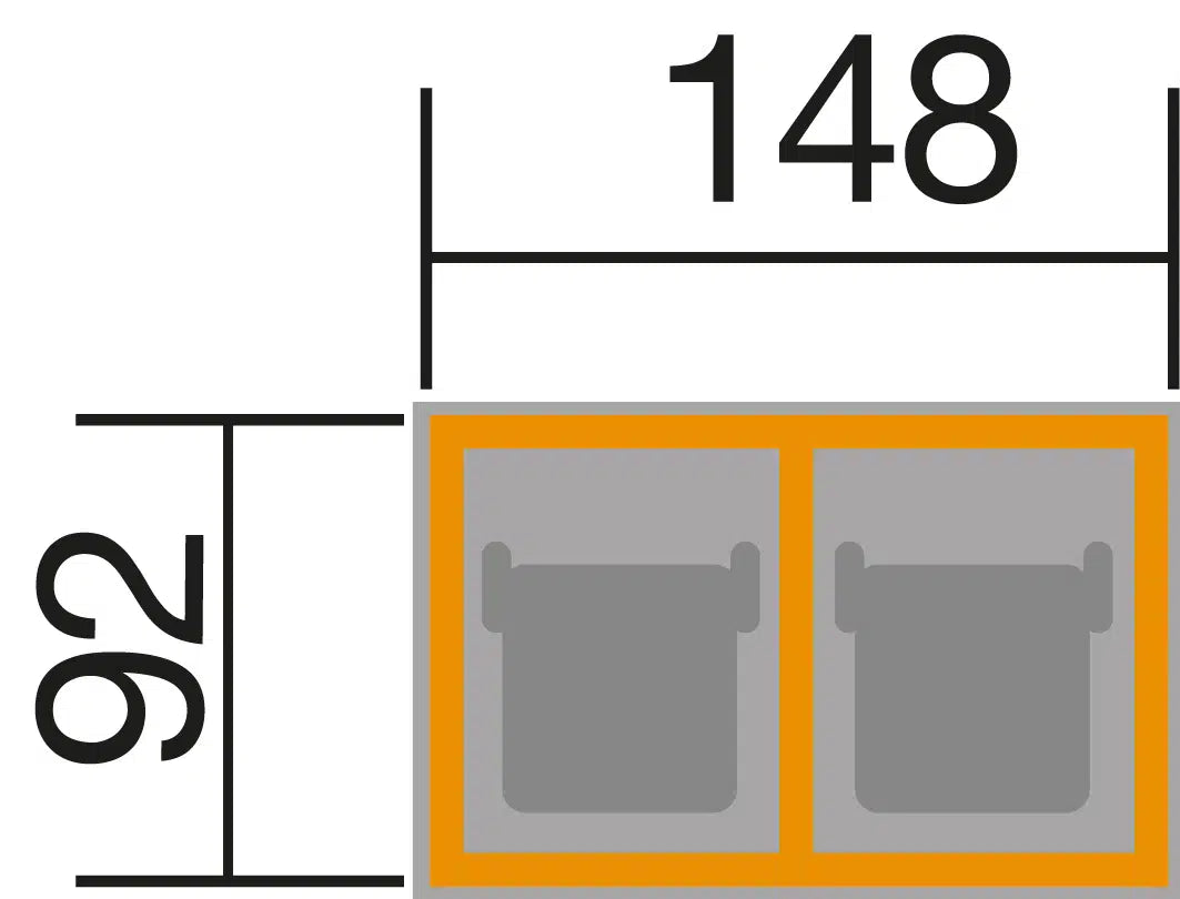 Mülltonnenbox für 2 oder 3 Tonnen, imprägniert in 2 Farben