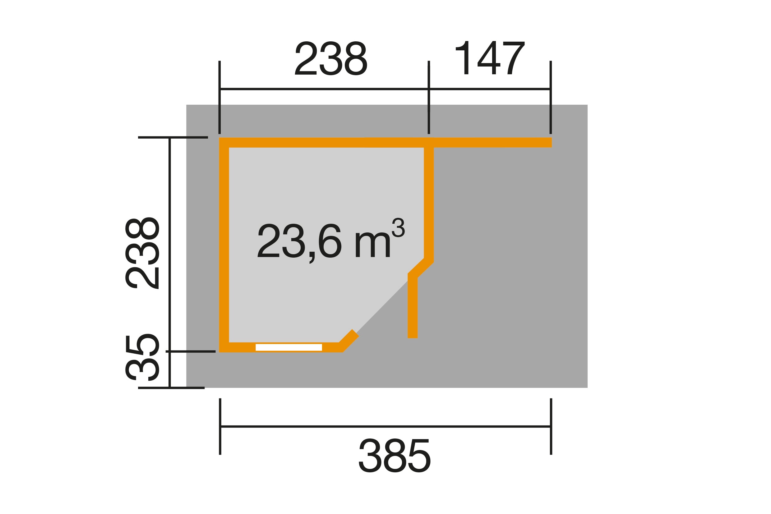Gartenhaus Maße 385x238 