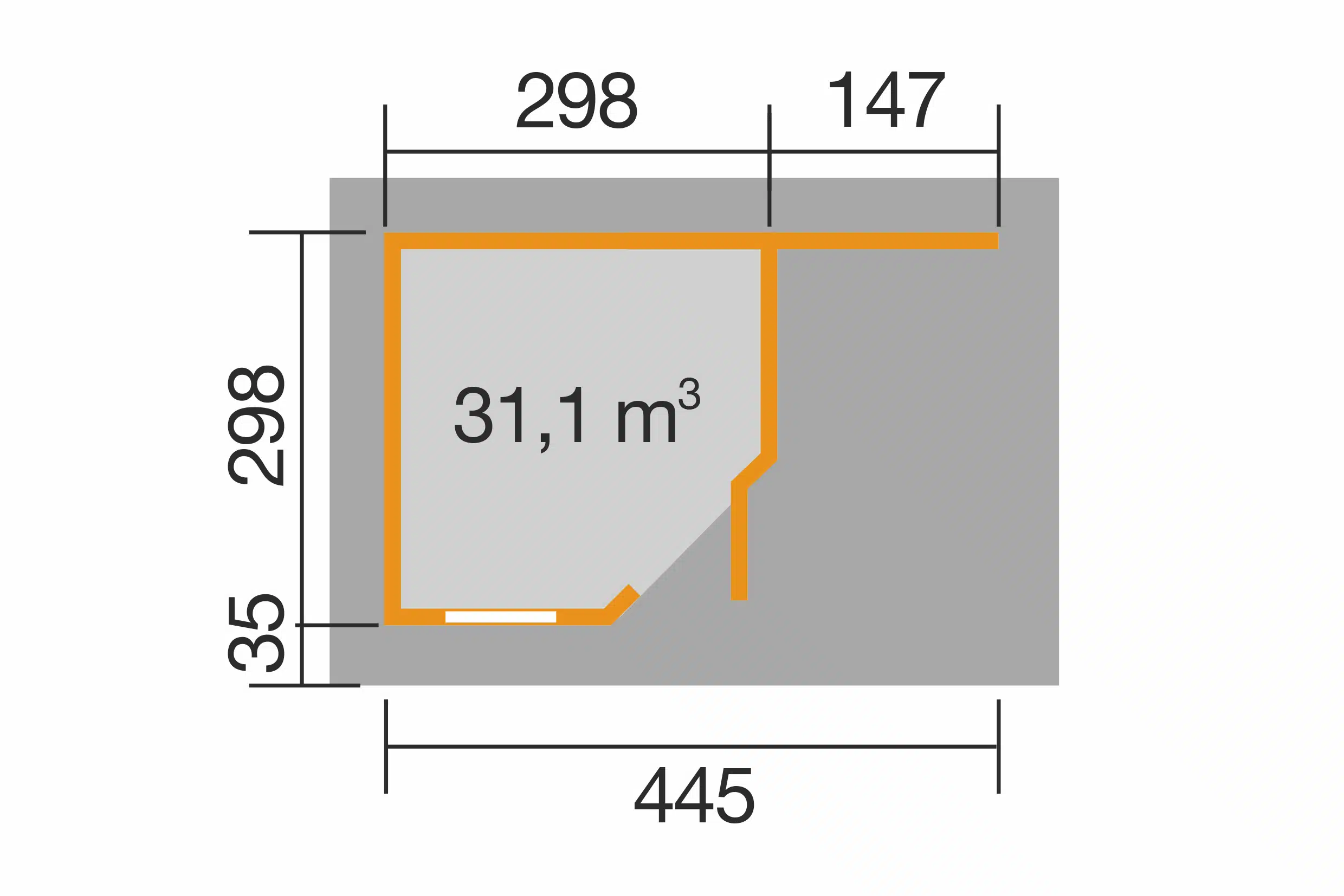 gartenhaus maße 445x298