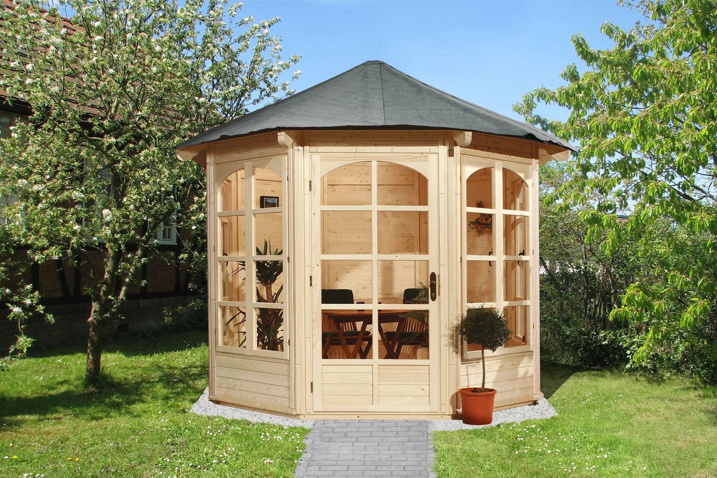 Garten 8-Eck Pavillon Weka- enspannen sie und nutzen sie den wohnraum als wohlfühloase 