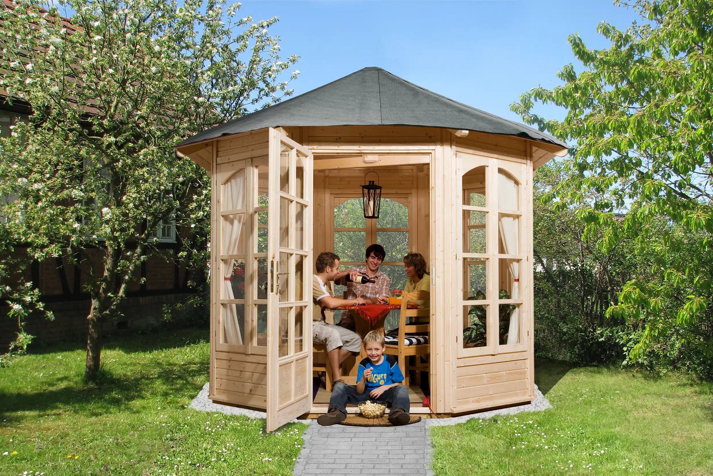 Garten 8-Eck Pavillon Weka- enspannen sie und nutzen sie den wohnraum als wohlfühloase 
