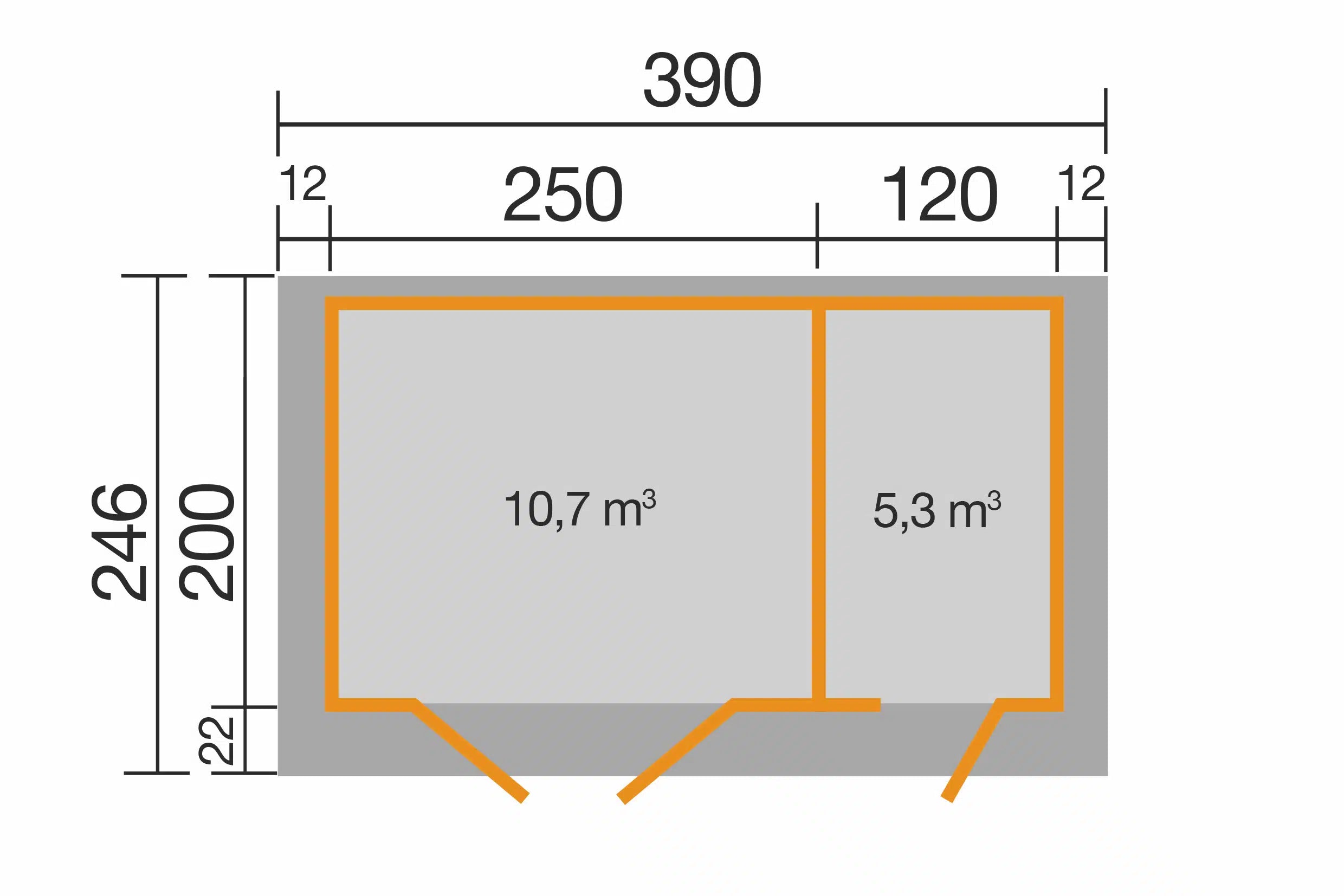 gartenhaus maße 270x200