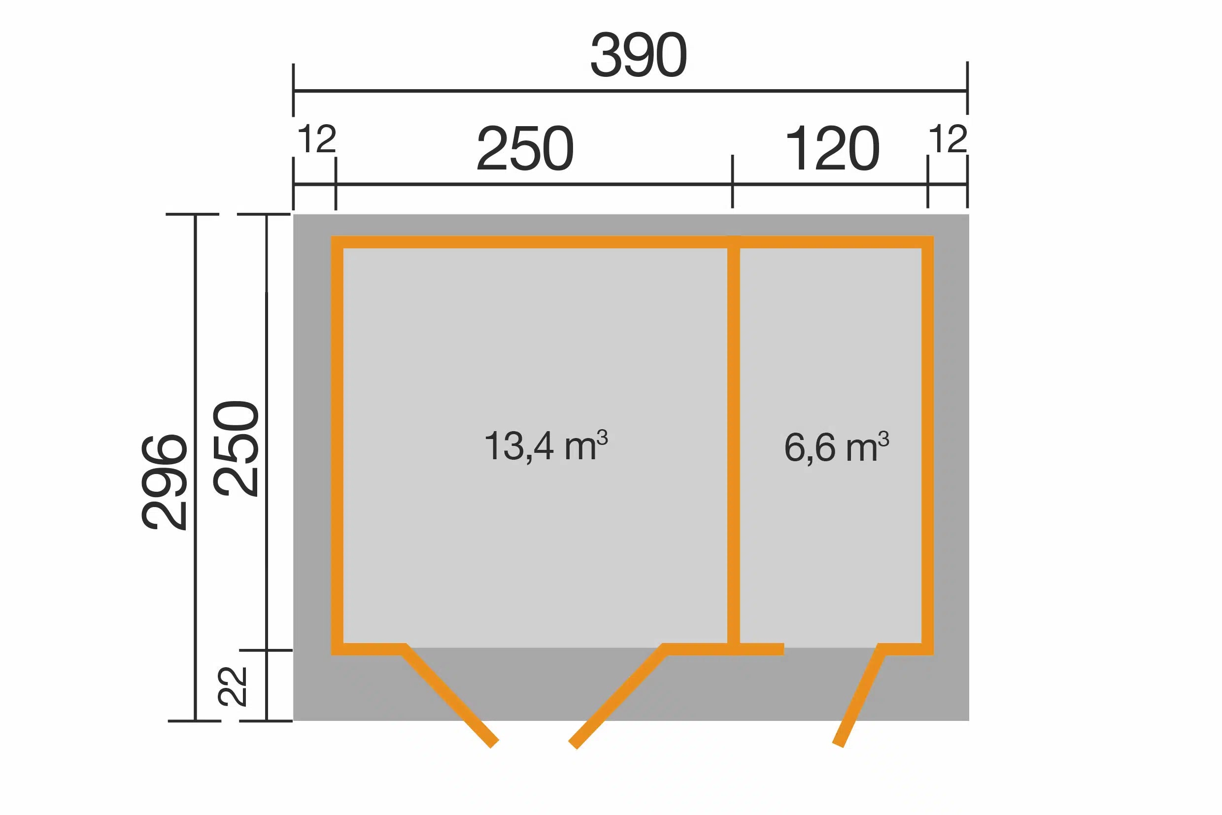 Gartenhaus Maße 370x250