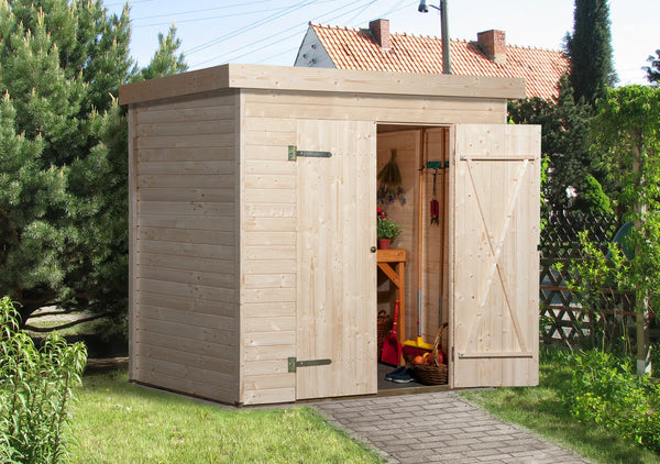 garten weka gerätehaus flachdach fichtenholz