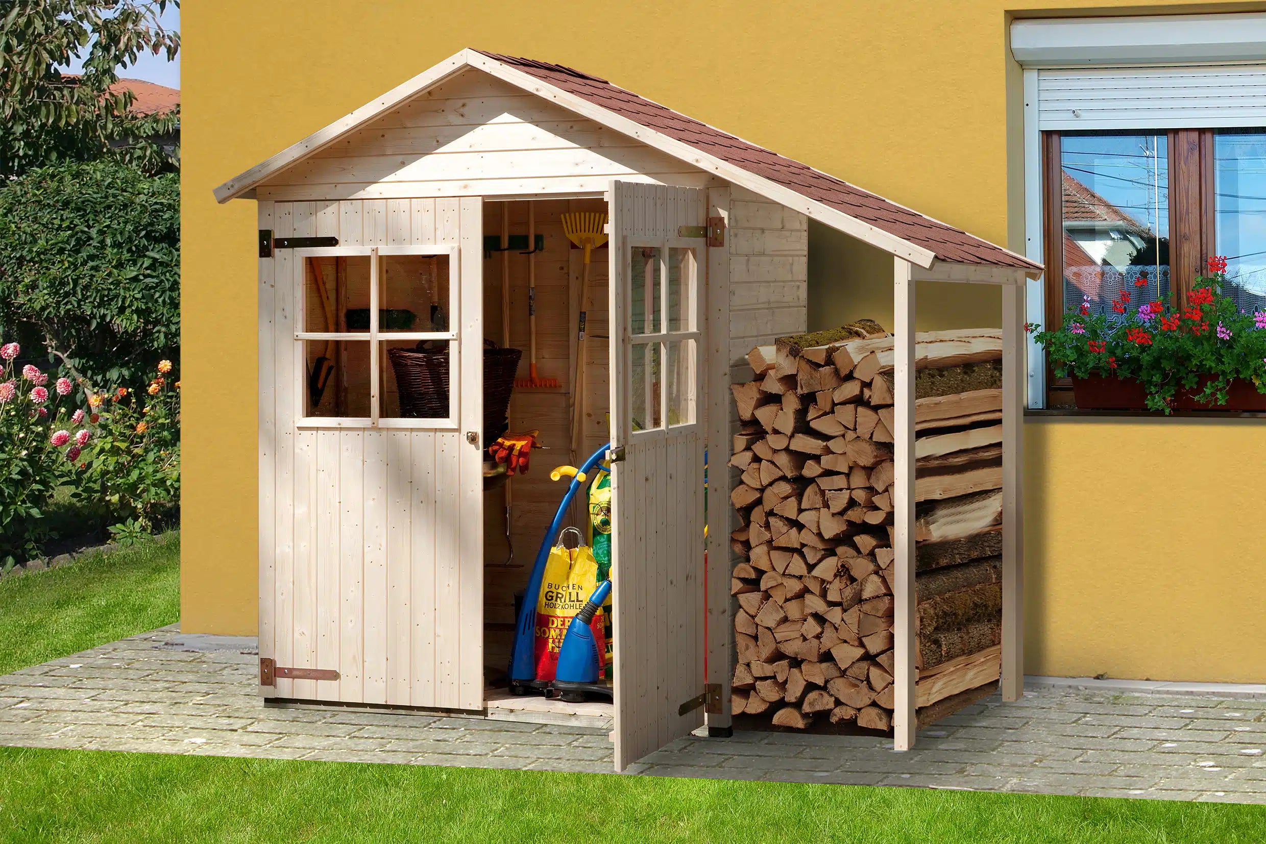 weka garten terrassenschrank fichtenholz satteldach