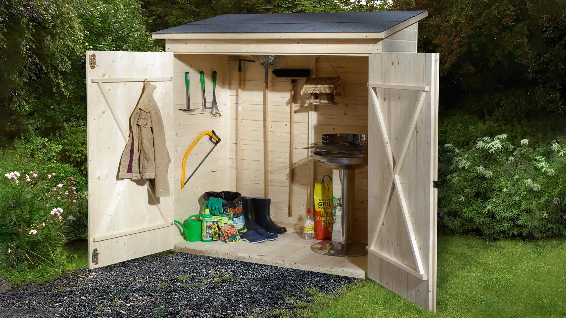 weka garten terrassenschrank aus fichtenholz