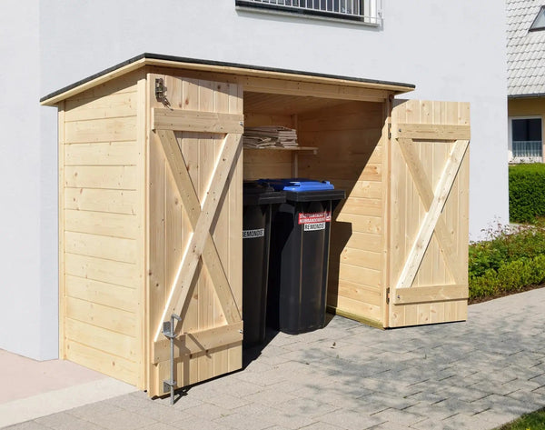 Fahrrad- und Mülltonnenbox, natur, 19 mm