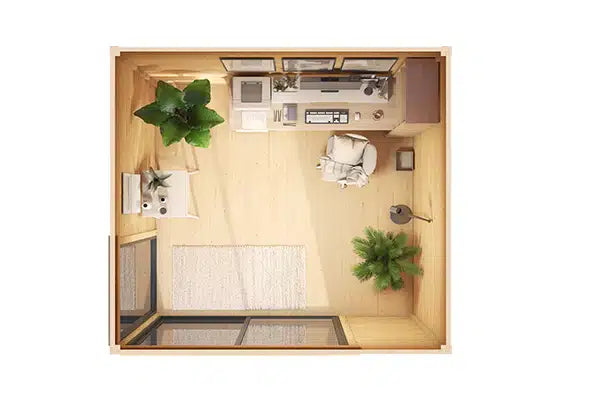 Garten Weka Designhaus mit Schiebetür und Fenster, mit Flachdach aus Fichtenholz - Nutzen Sie den Garten als Wohnerweiterung