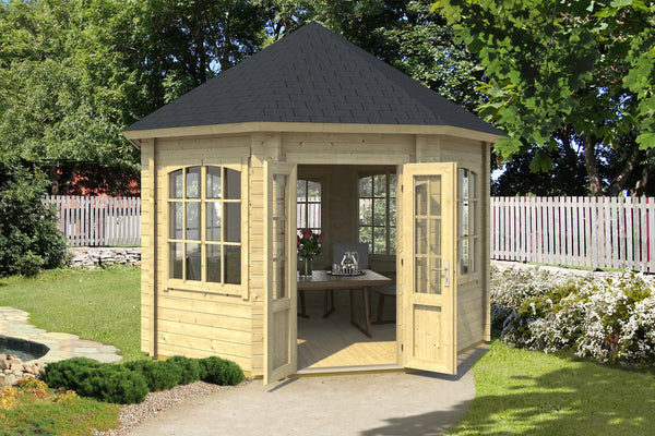 garten weka 8eck pavillon aus fichtenholz mit spitzdach