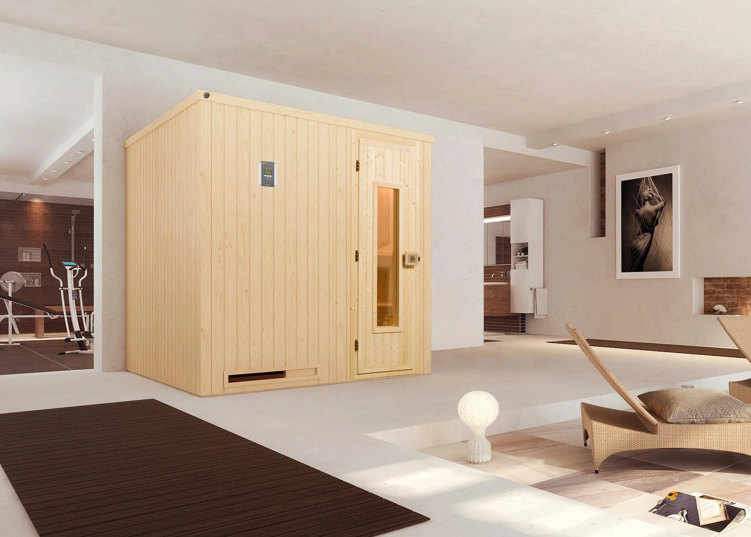 Elementsauna HALMSTAD in verschiedenen Varianten