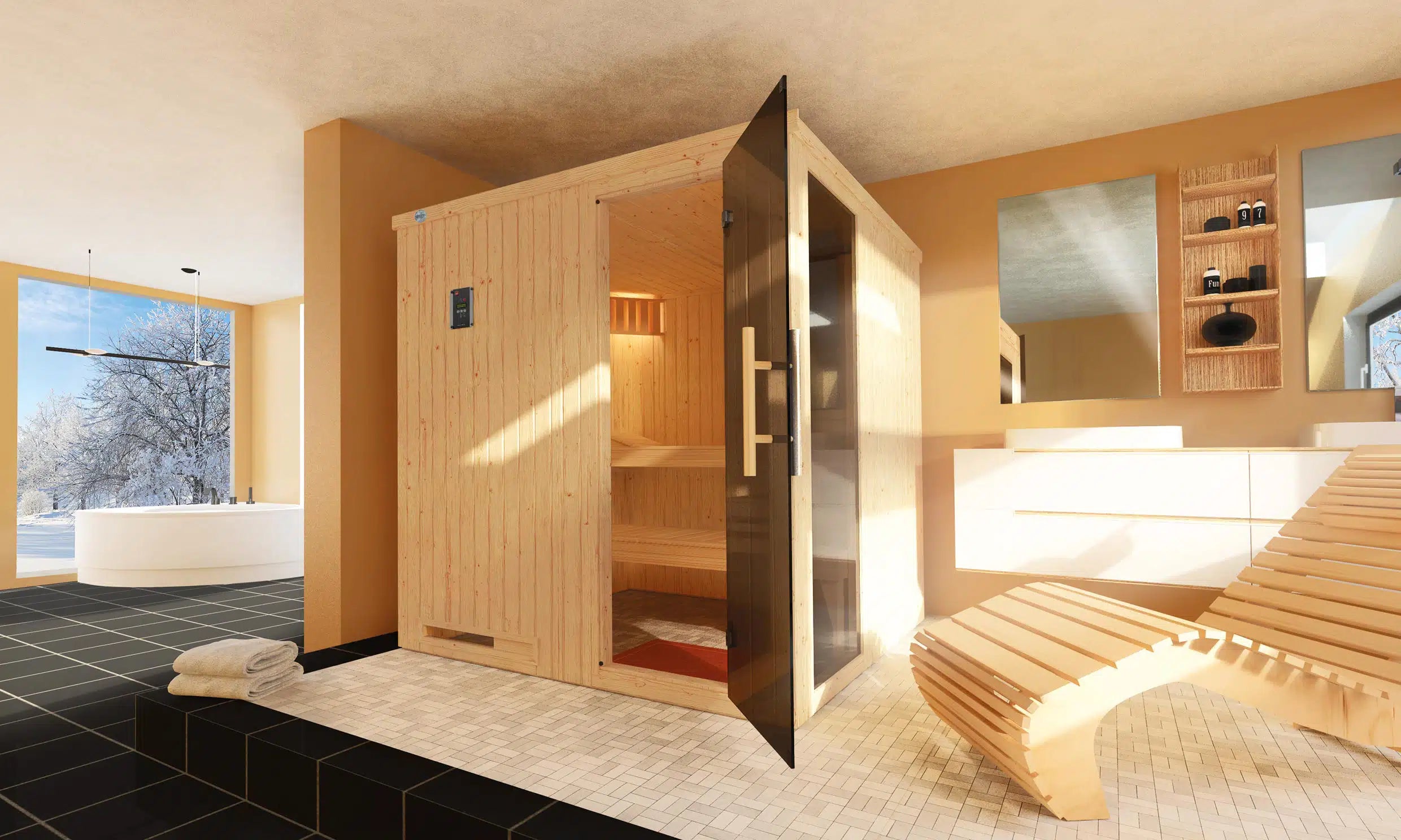 Elementsauna HALMSTAD in verschiedenen Varianten