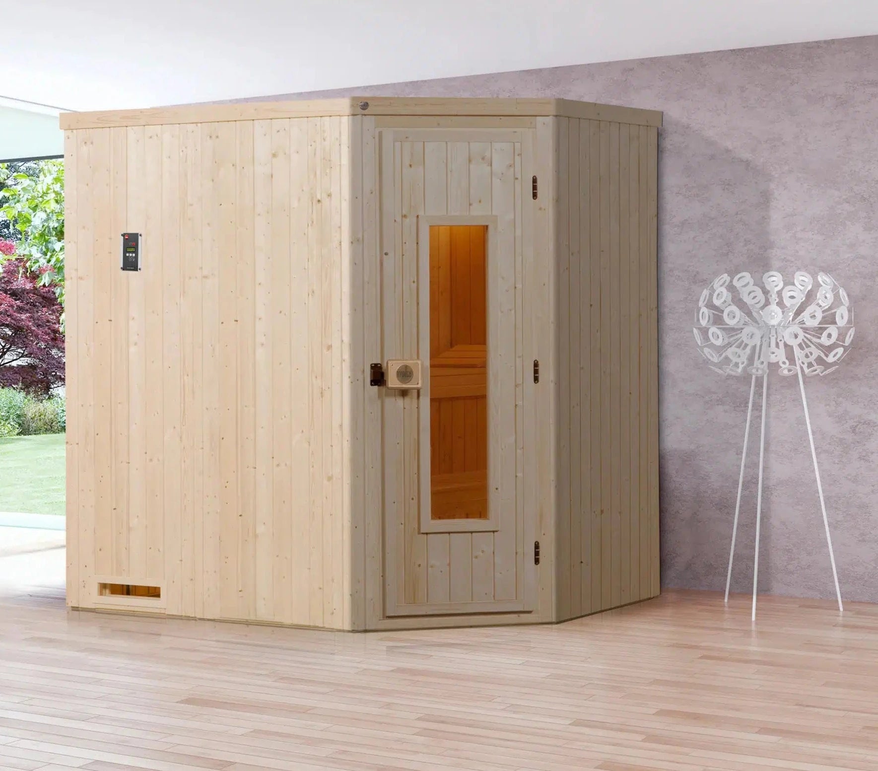 WEKA Sauna aus Massivholz.Die Sauna ist ein Wohlfühlraum zum enstpannen- machen sie ihr zuhause zur privaten Wellnessoase
