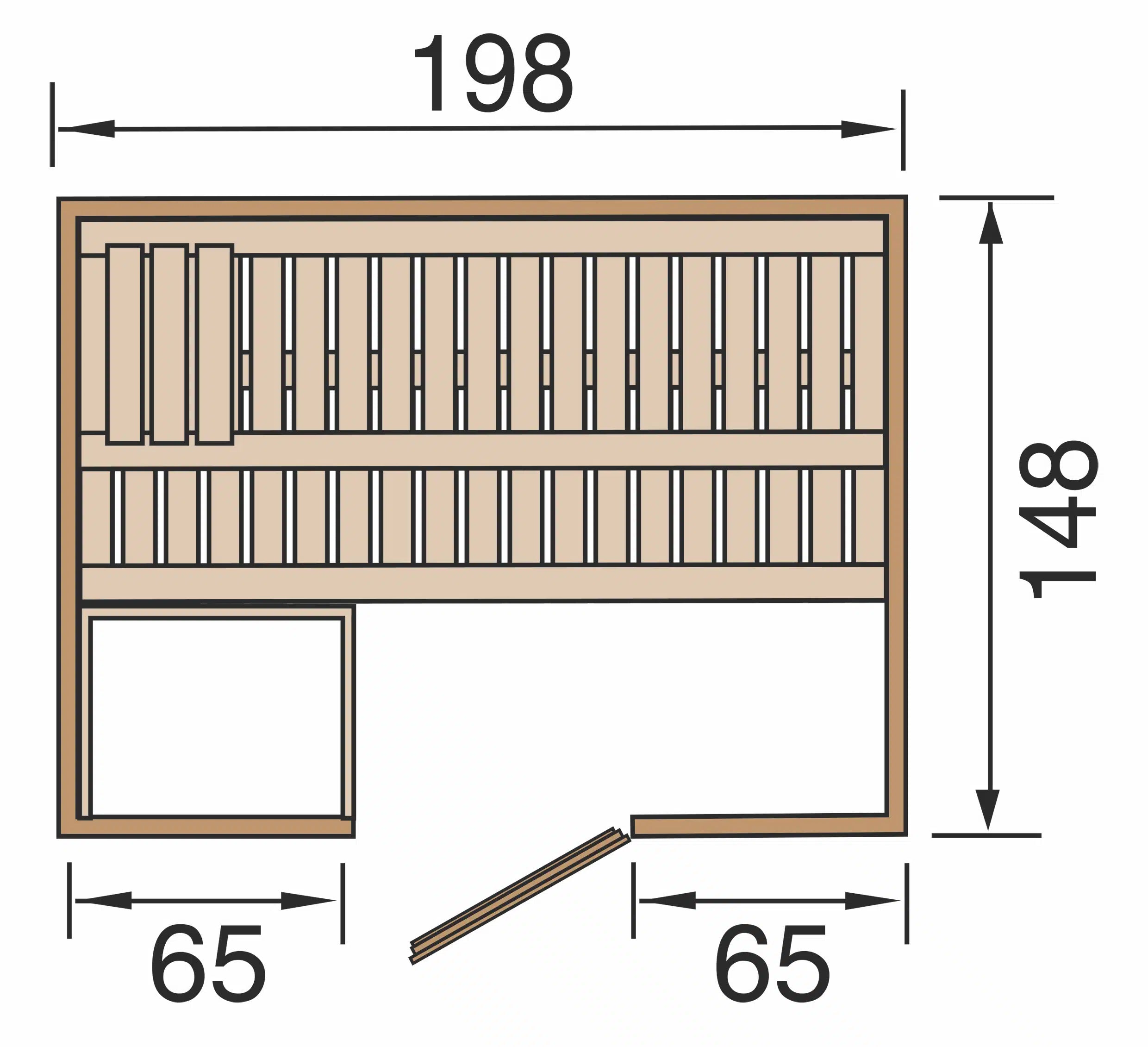 sauna maße 198x148