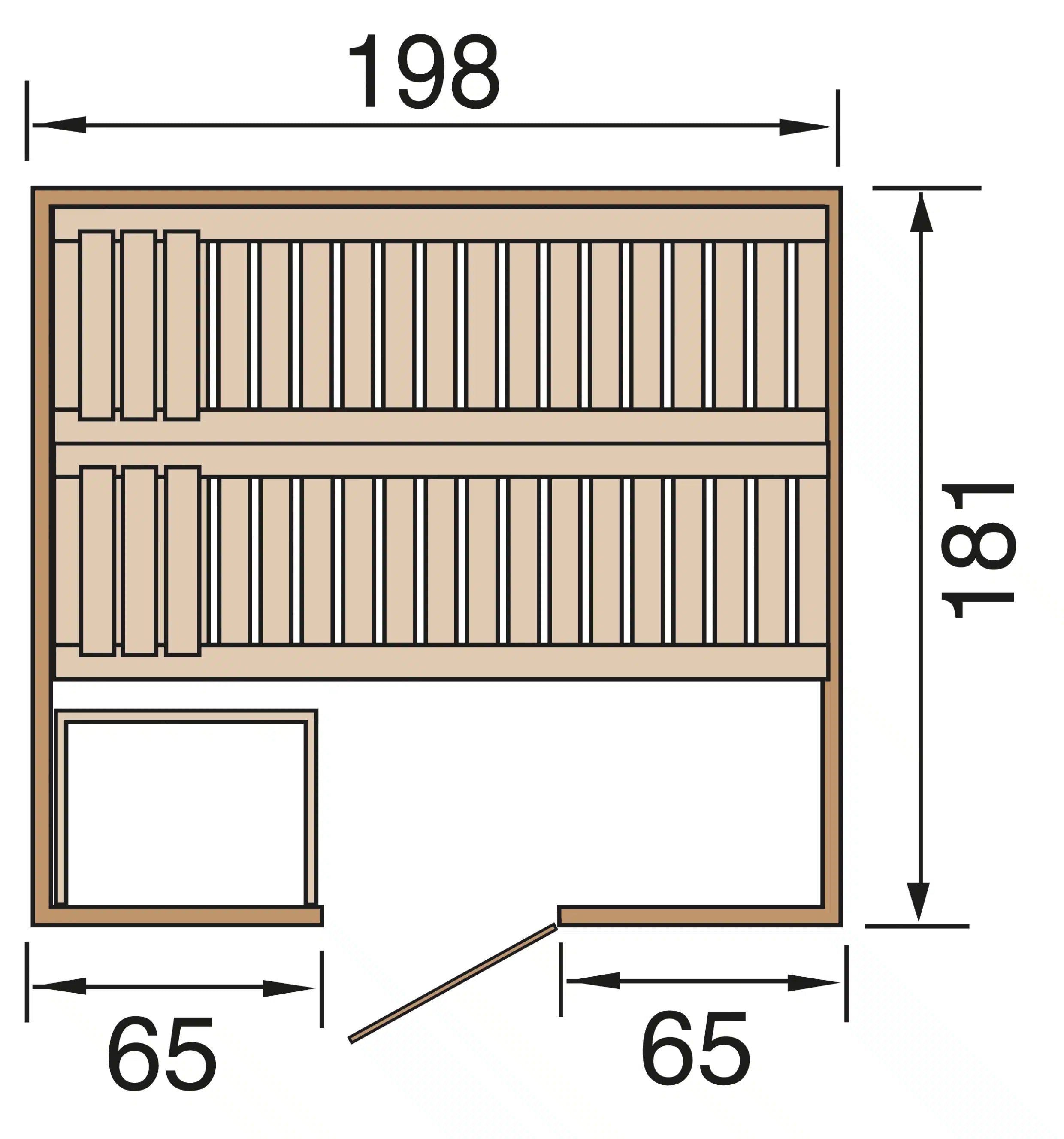 sauna maße 198x181