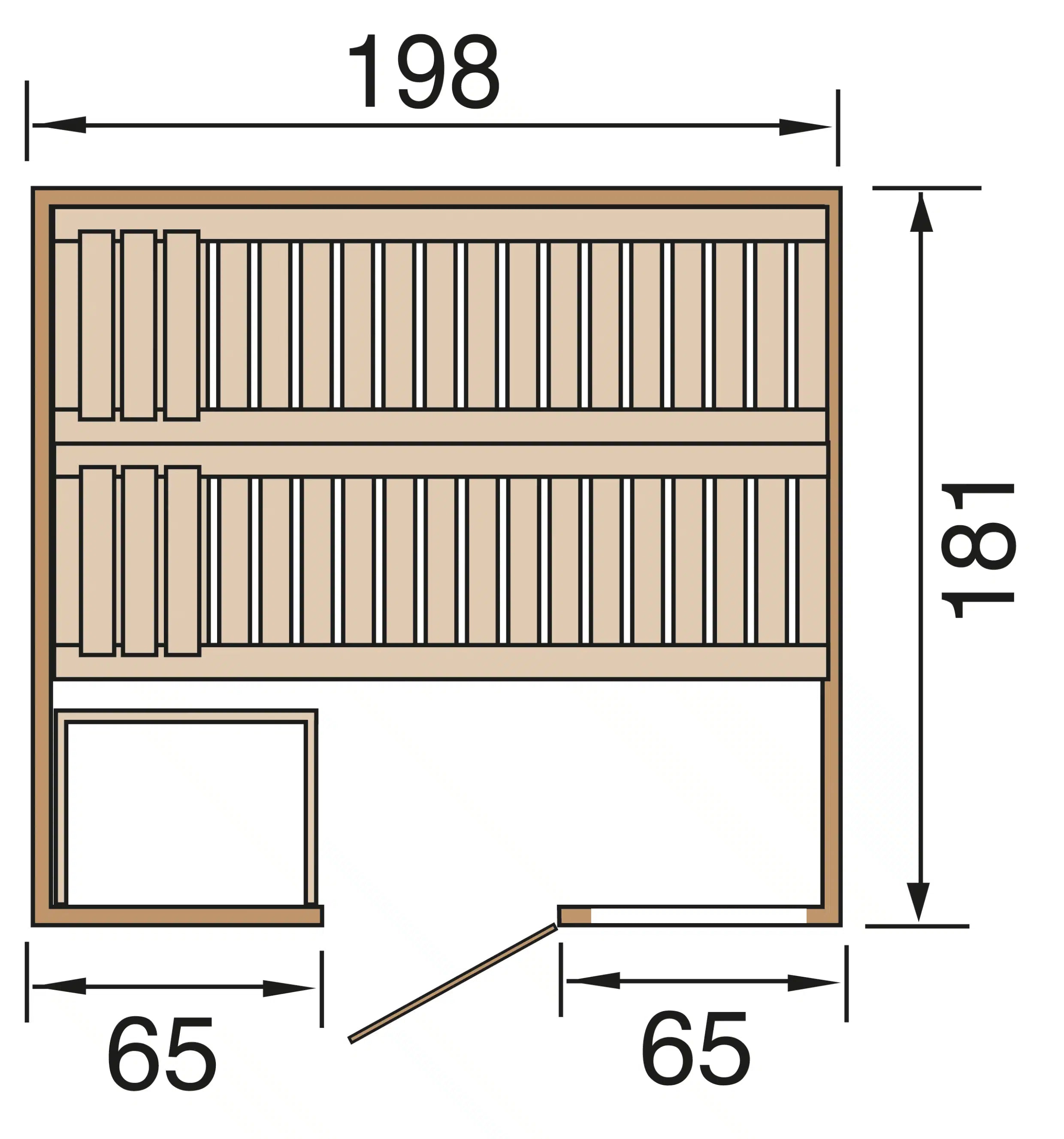 sauna maße 198x181