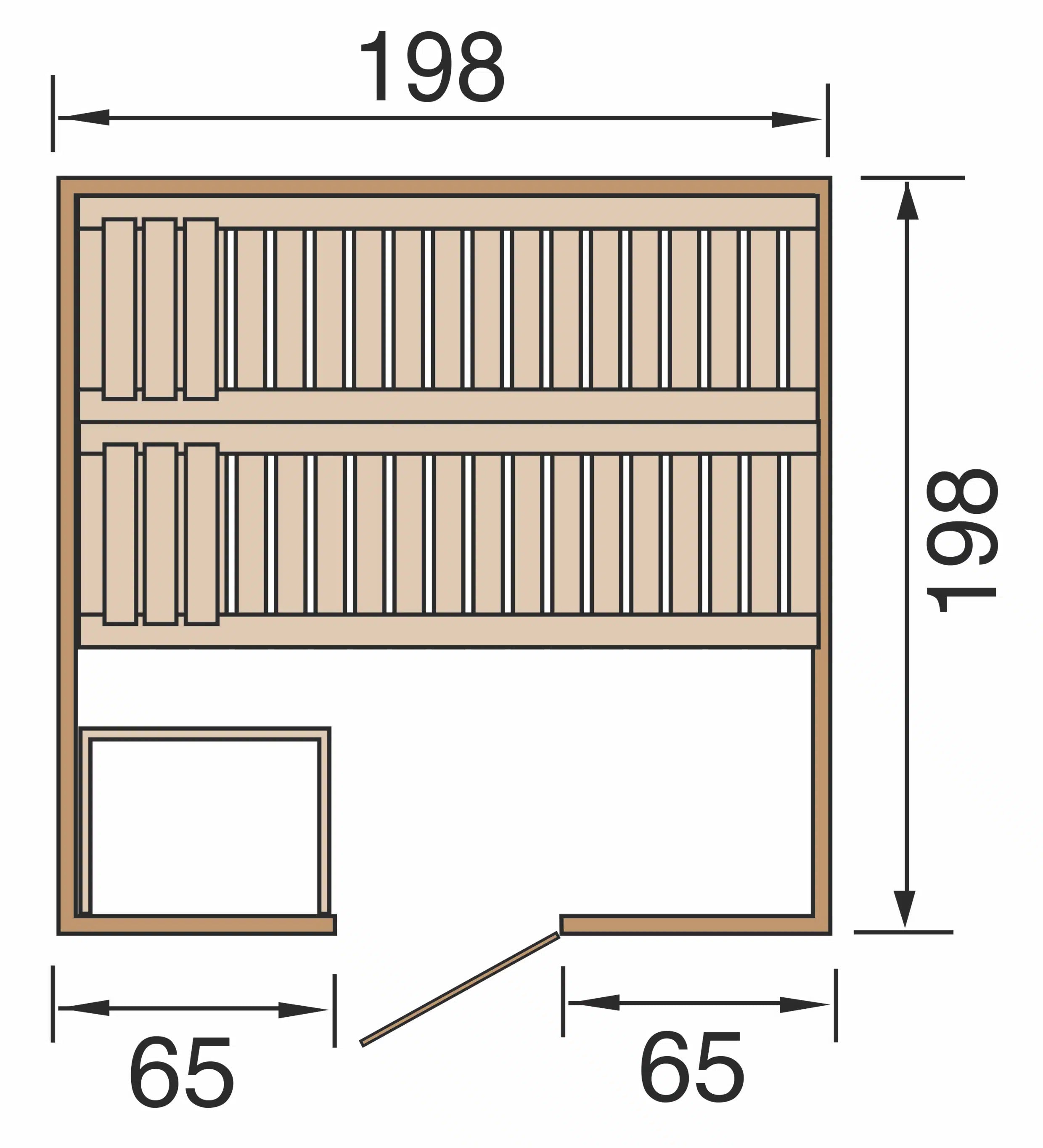 sauna maße 198x198
