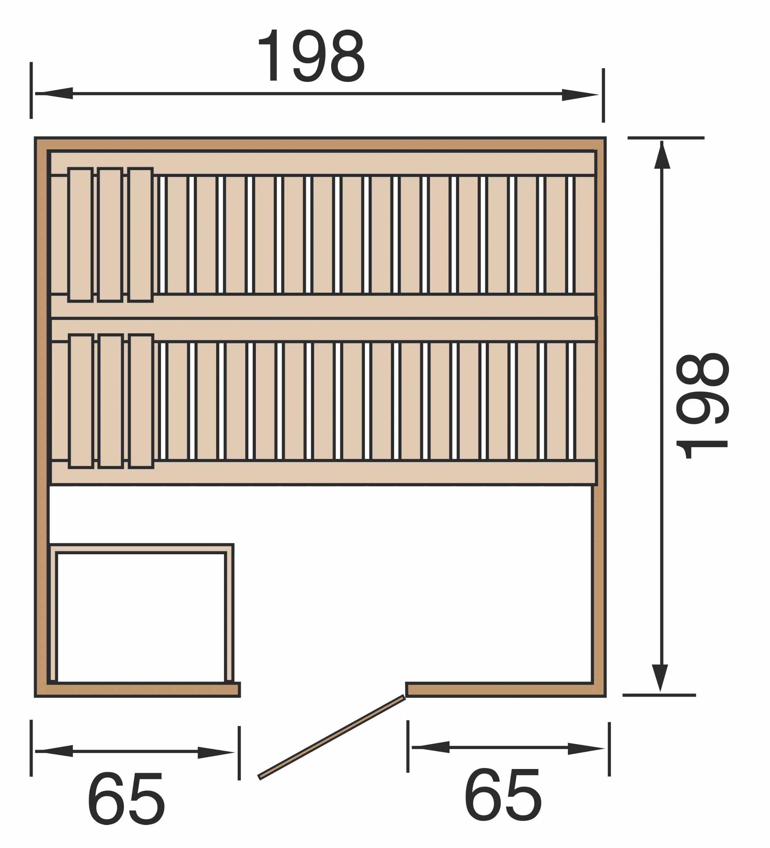 sauna maße 198x198