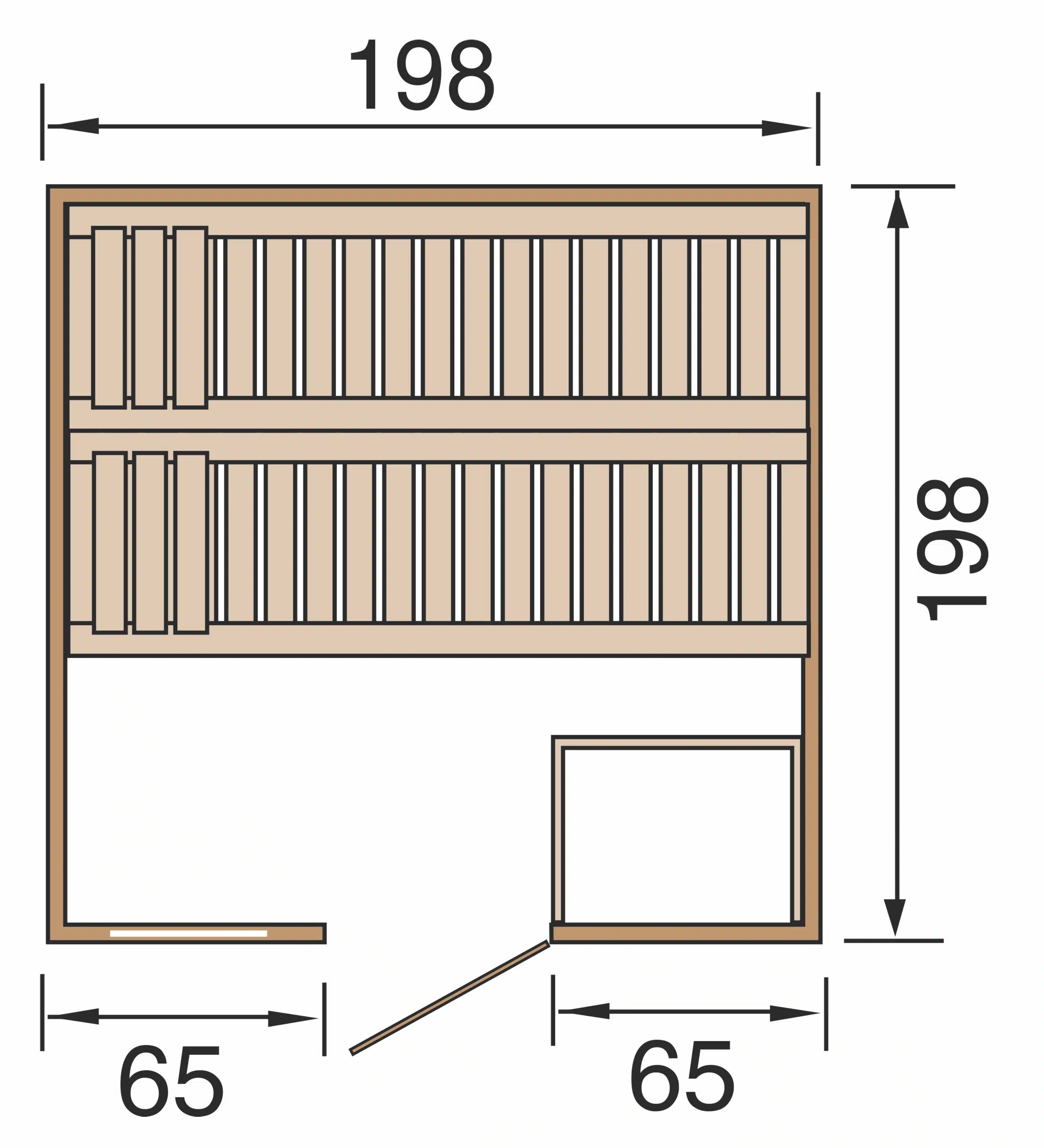 sauna maße 198x198