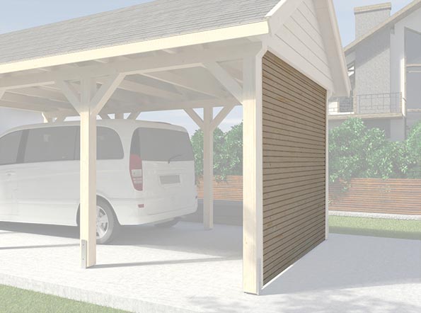 Rückwand für Carports, natur, 28 mm