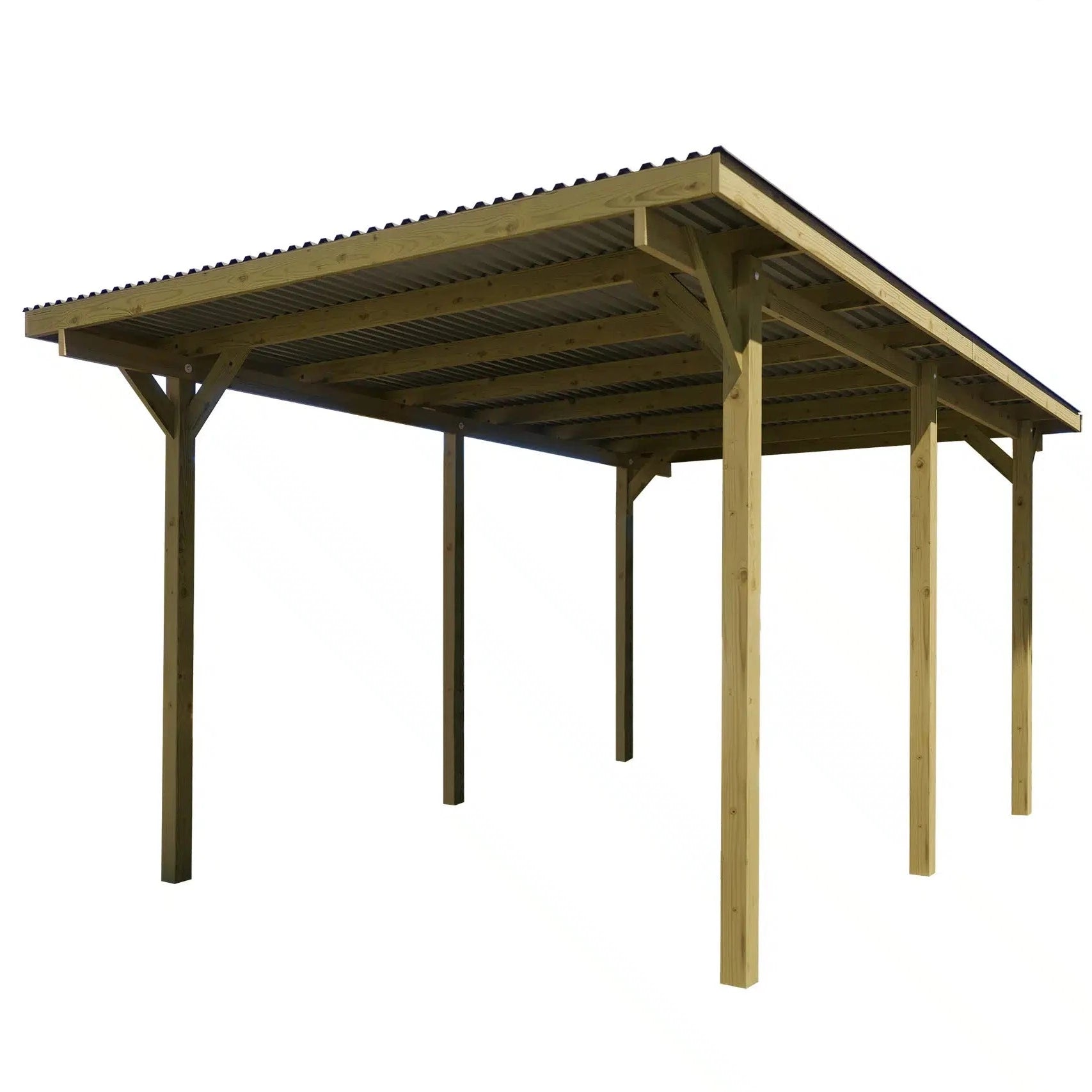 weka einzelcarport flachdach fichtenholz schützt ihr auto vor wind und wetter