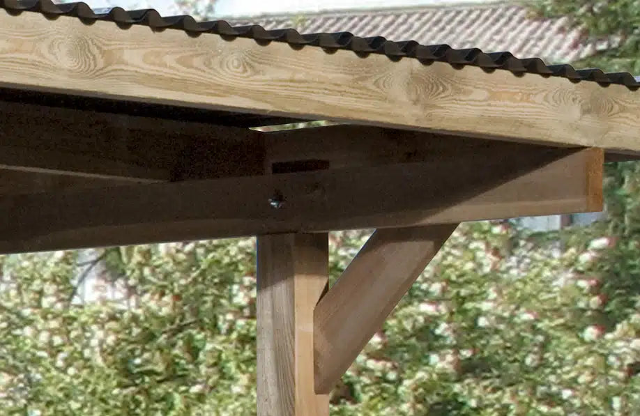 weka einzelcarport flachdach fichtenholz schützt ihr auto vor wind und wetter