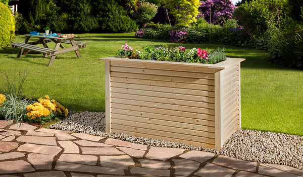 garten weka profi hochbeet aus fichtenholz - rückenfreundlich zu gärtnern - bestes wachstum für frische kräuter und blumen 