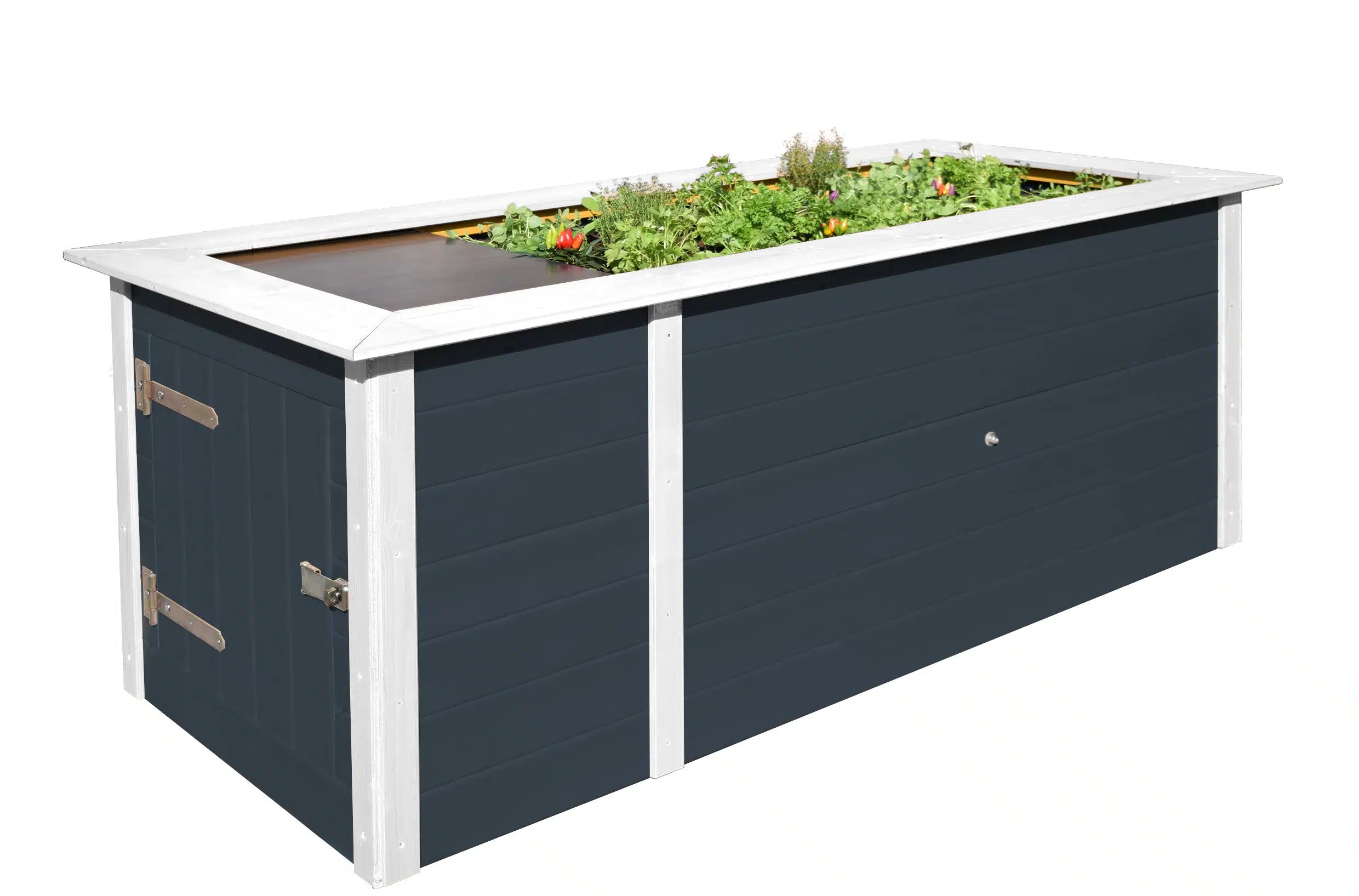 garten weka profi hochbeet aus fichtenholz inkl. abstellraum - rückenfreundlich zu gärtnern - bestes wachstum für frische kräuter und blumen
