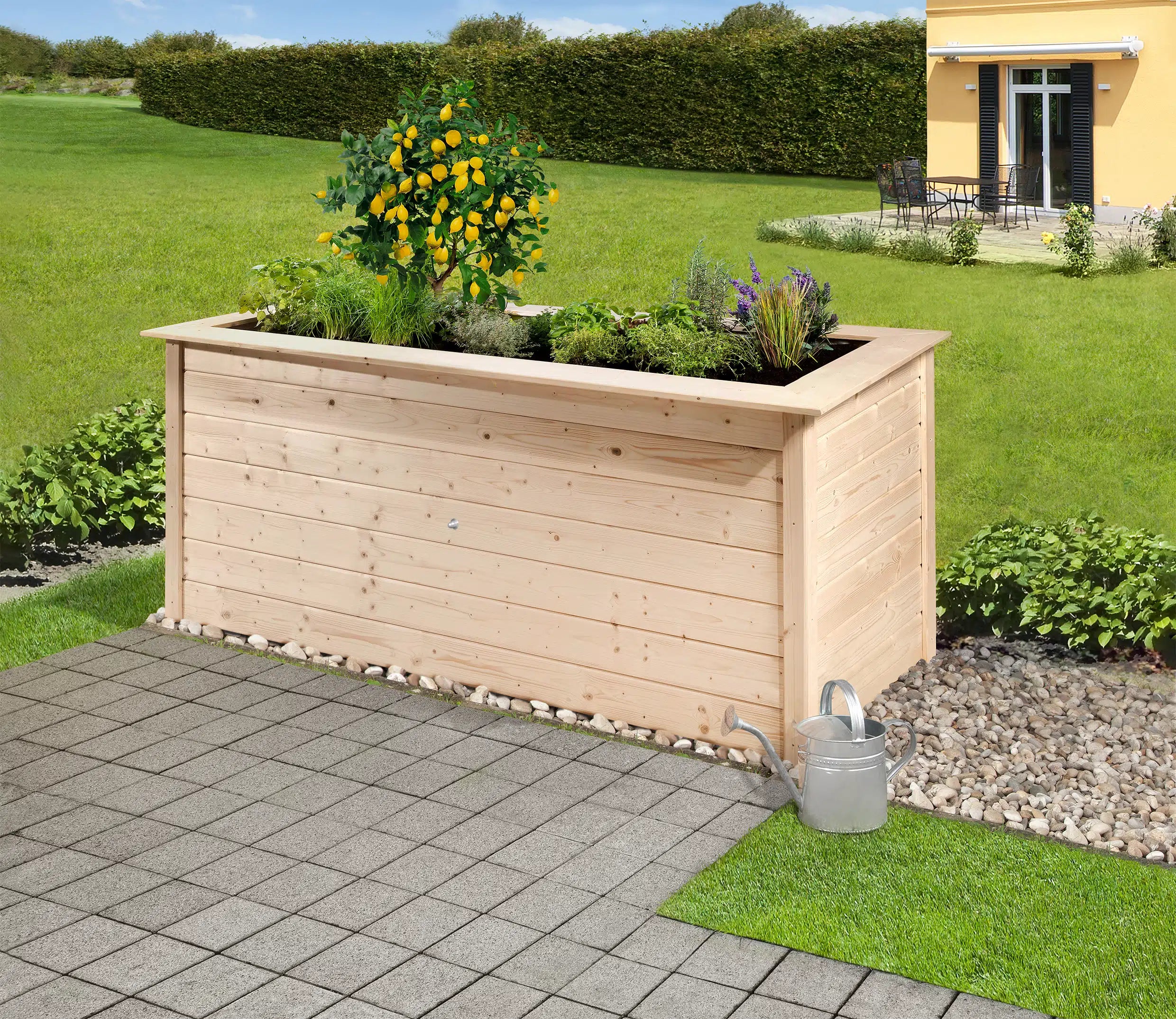 garten weka profi hochbeet aus fichtenholz - rückenfreundlich zu gärtnern - bestes wachstum für frische kräuter und  blumen 