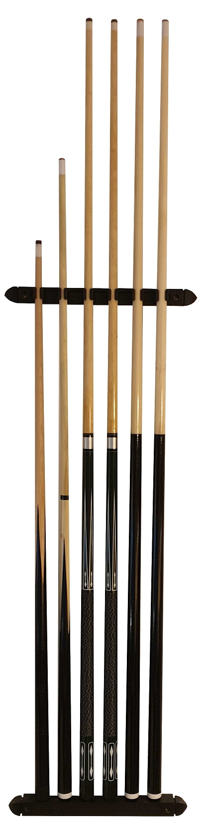 John West Billard Set - Wandhalterung + 2 Profi Queue + 2 Standard Queue + 2 kurze Queue