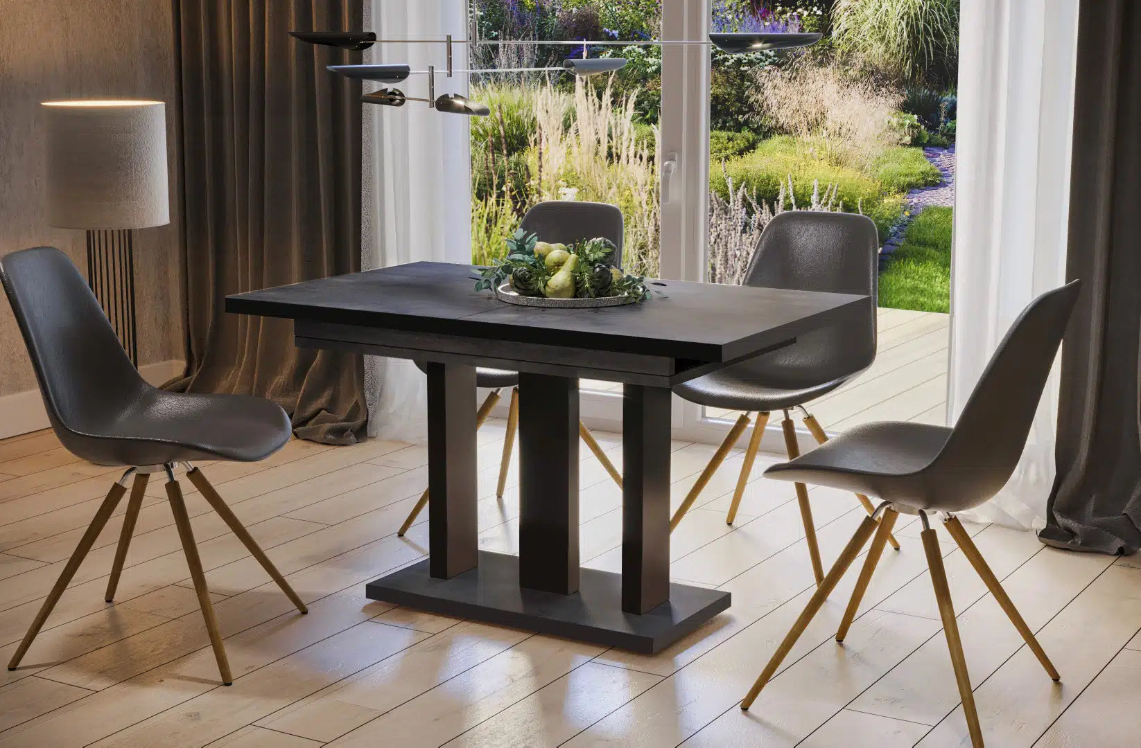 Der exquisite, ausziehbaren Holz Esstisch Appia von Endo Möbel - ein wahrer Blickfang für Ihr Wohnzimmer! Mit seiner innovativen Ausziehfunktion ist dieser Tisch perfekt für gesellige Abende mit Familie und Freunden geeignet