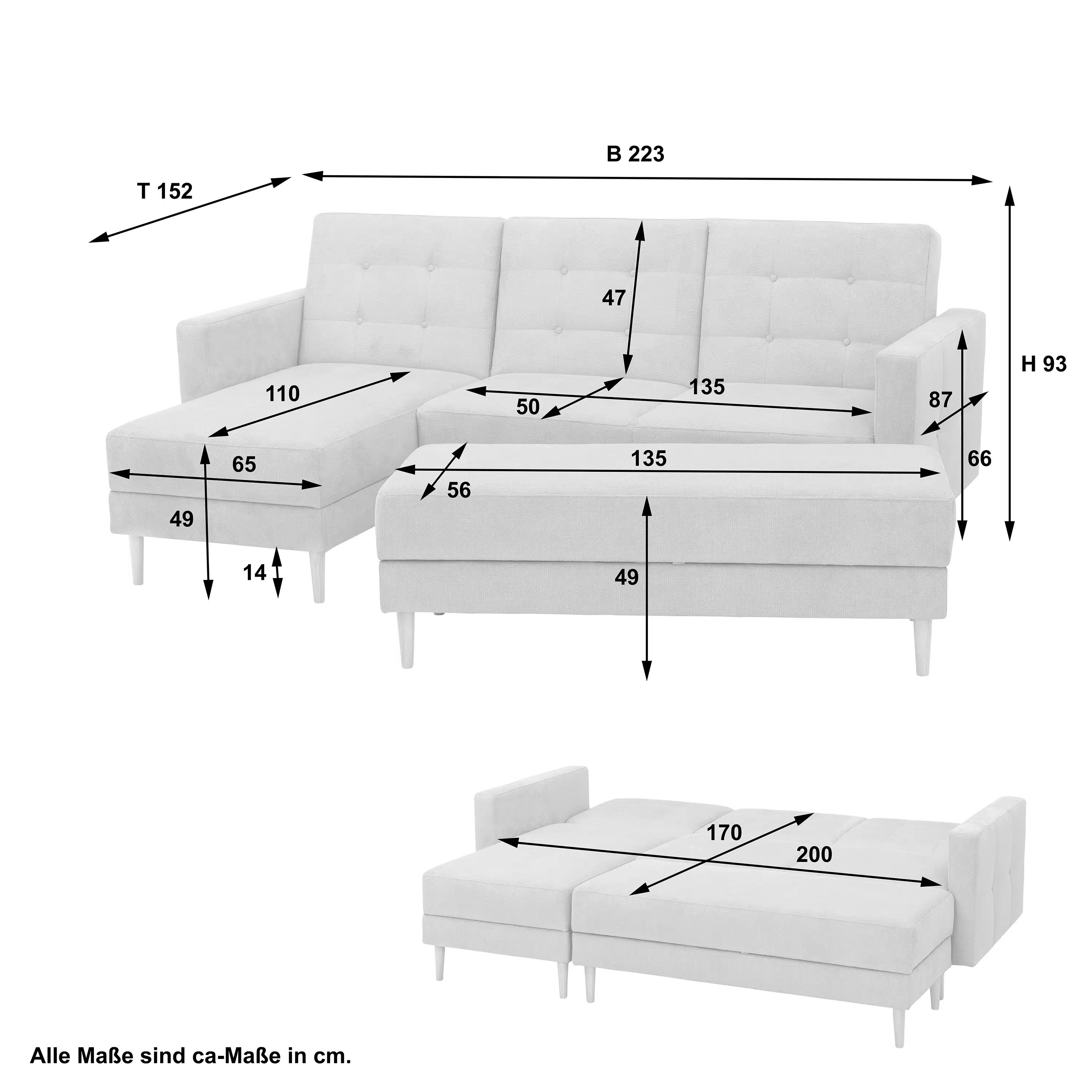 Funktionssofa mit Hocker - Easy Relax