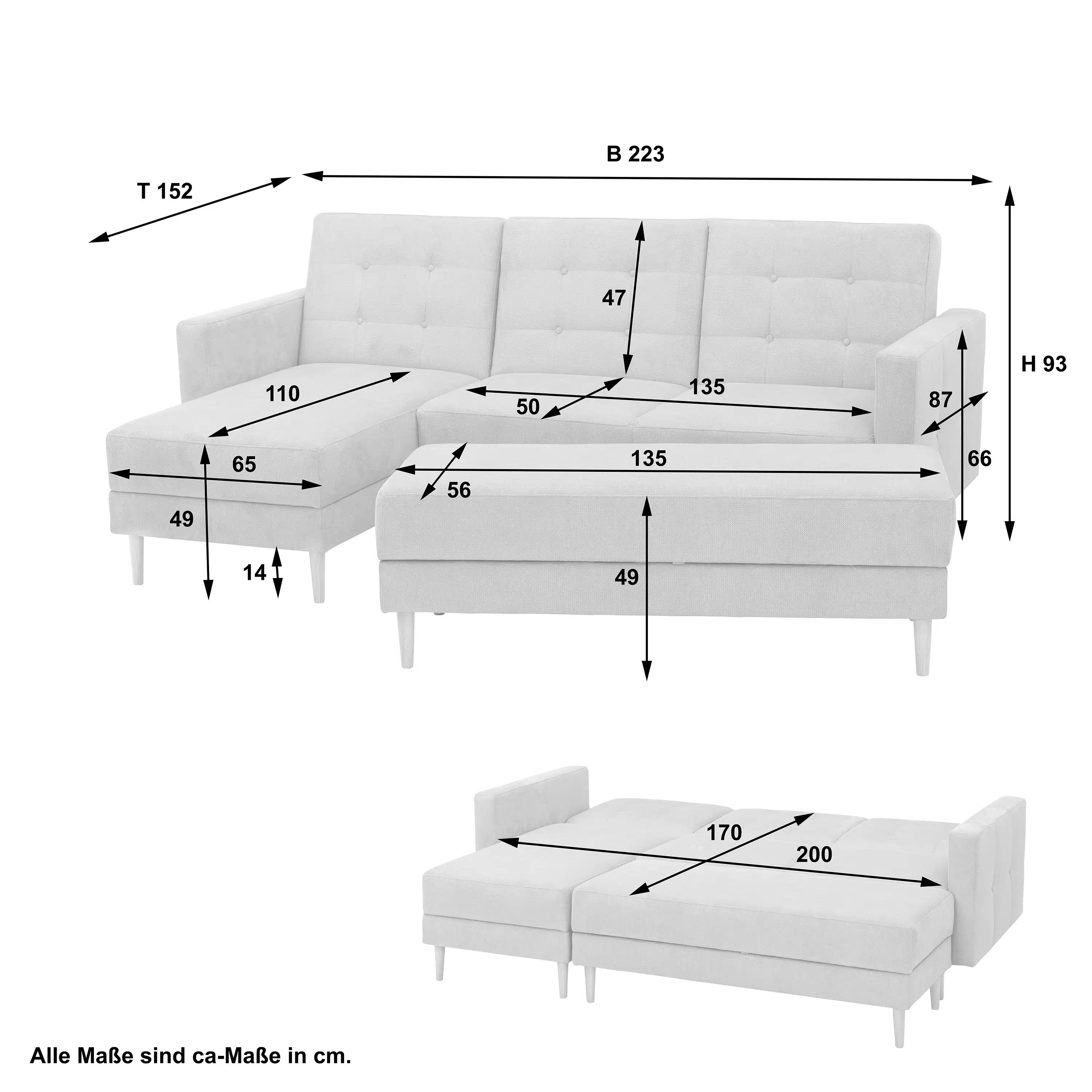 Funktionssofa mit Hocker - Easy Relax