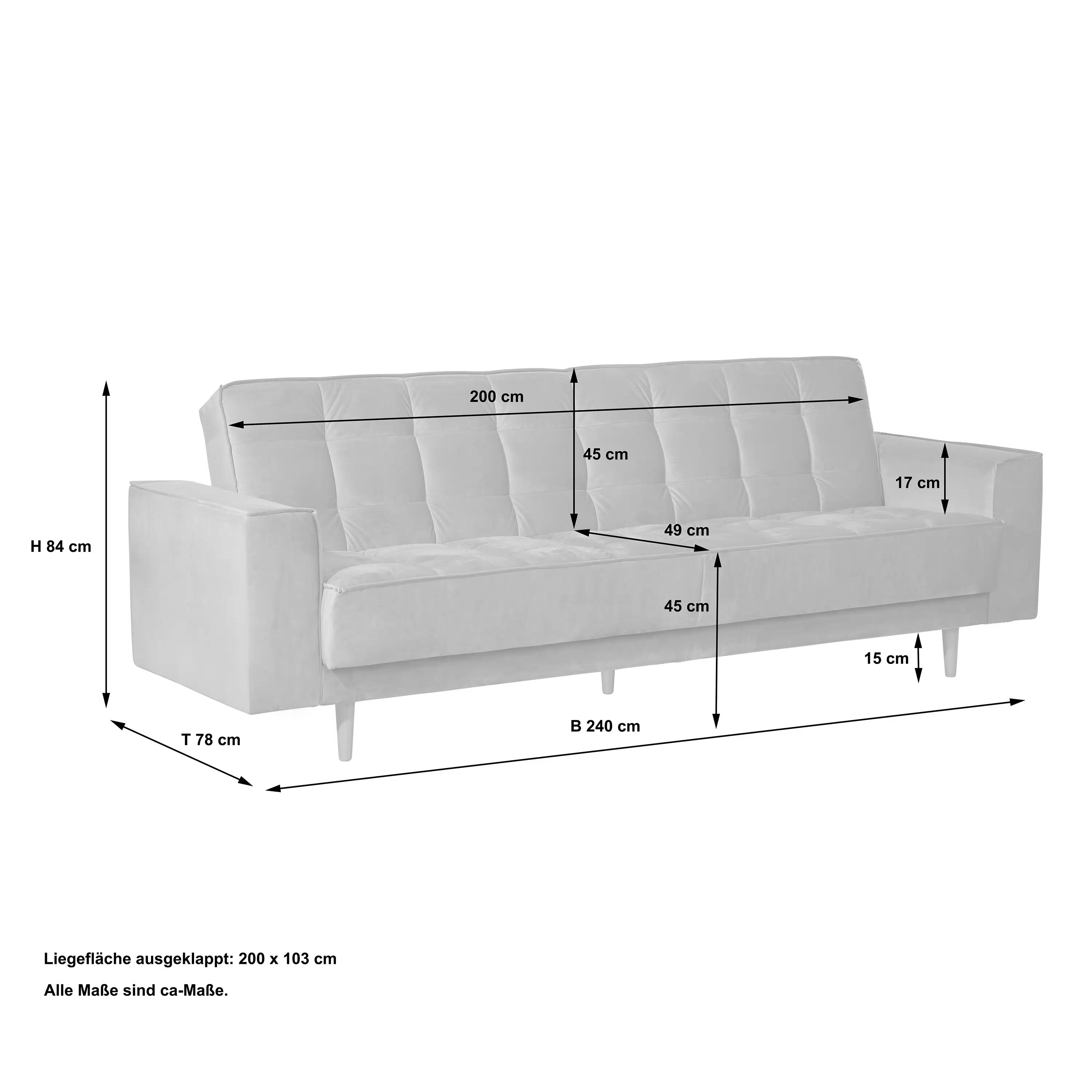 Josephine - Sofa 3-Sitzer mit Bettfunktion