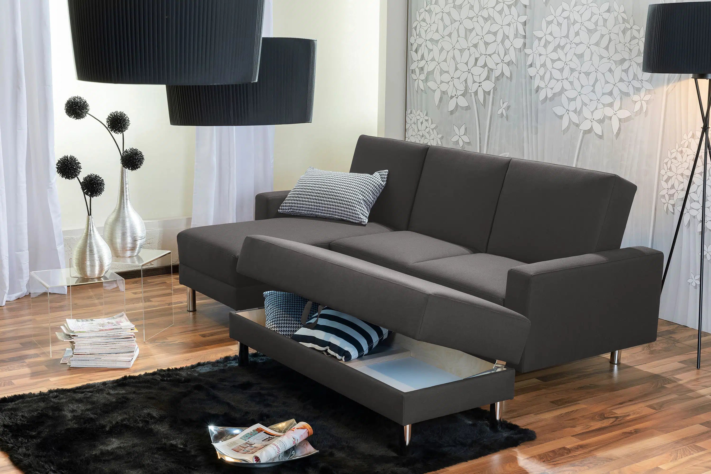 Just Fashion - Funktionssofa mit Hocker