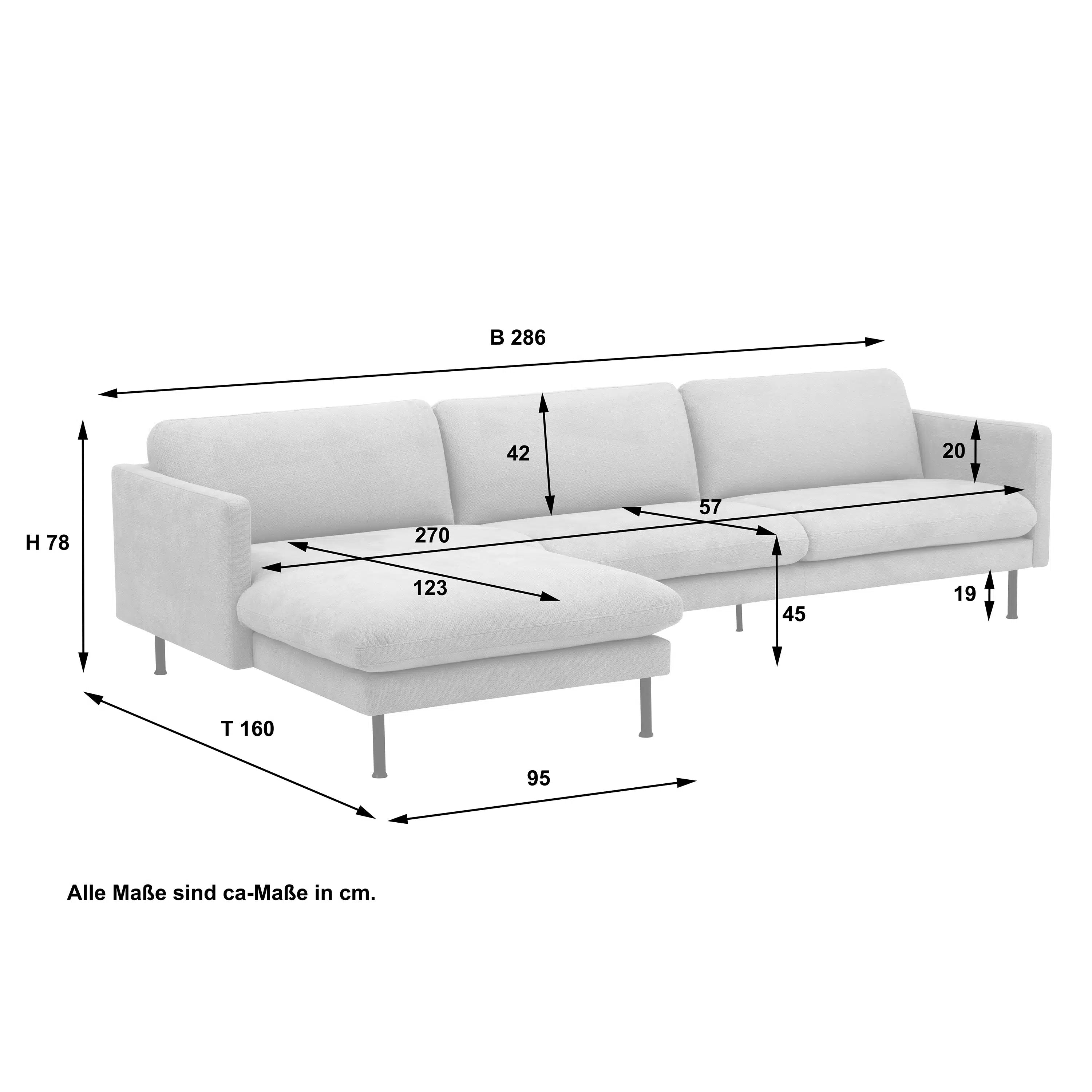 Nathan - Sofa 2,5-Sitzer mit Longchair - Sessel