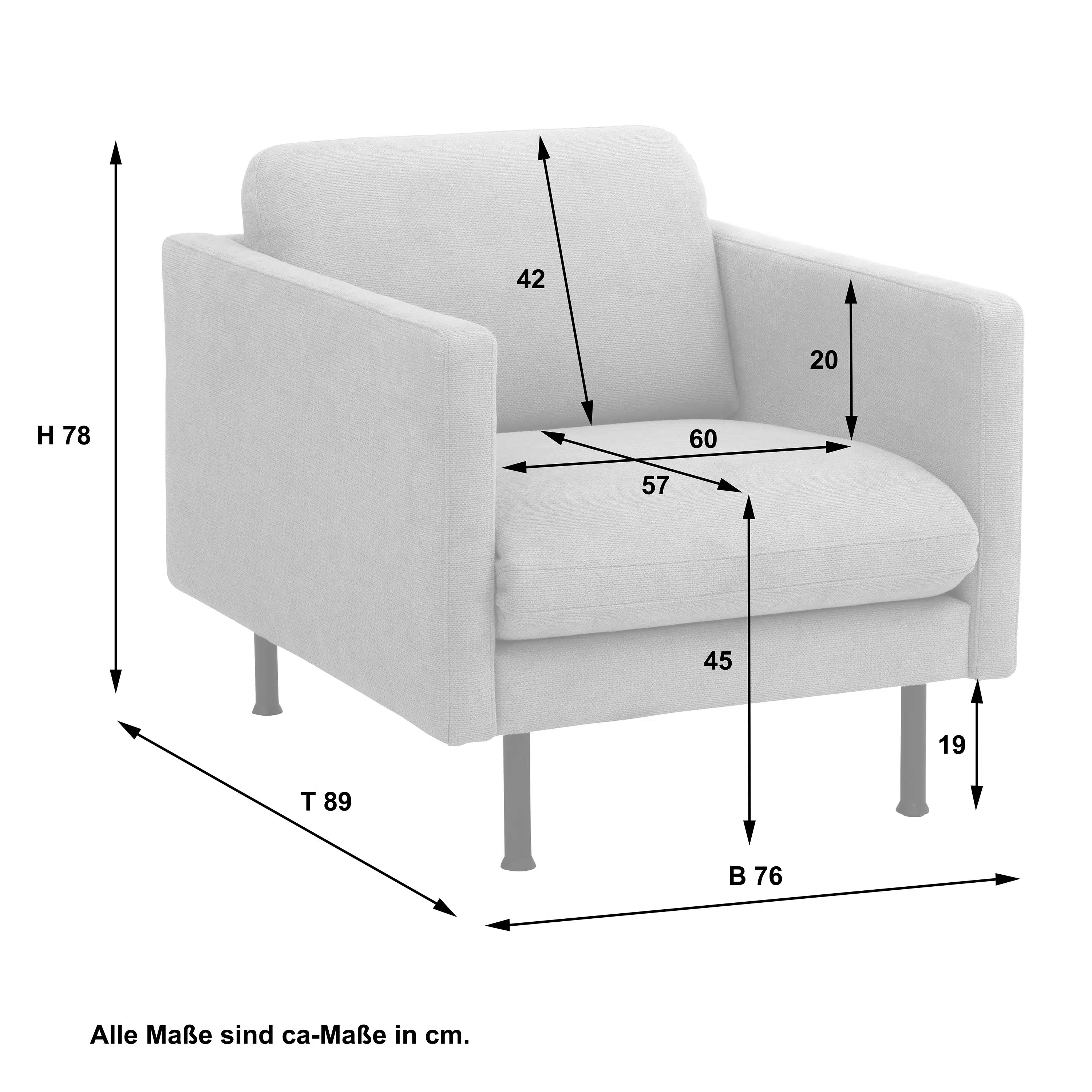Nathan - Sofa 2,5-Sitzer mit Longchair - Sessel
