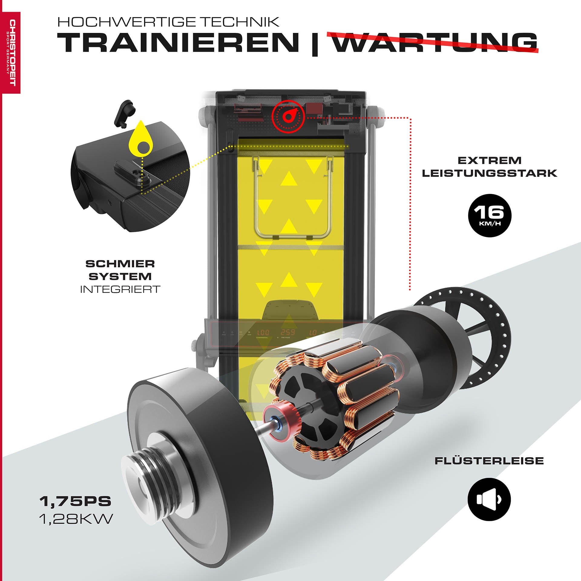  christopeit sport laufband ist das beste fitnessgerät zum abnehmen, effektives lauftraining für zuhause auch bei schlechtem wetter joggen -  verbessern sie ihre ausdauer und kondition 