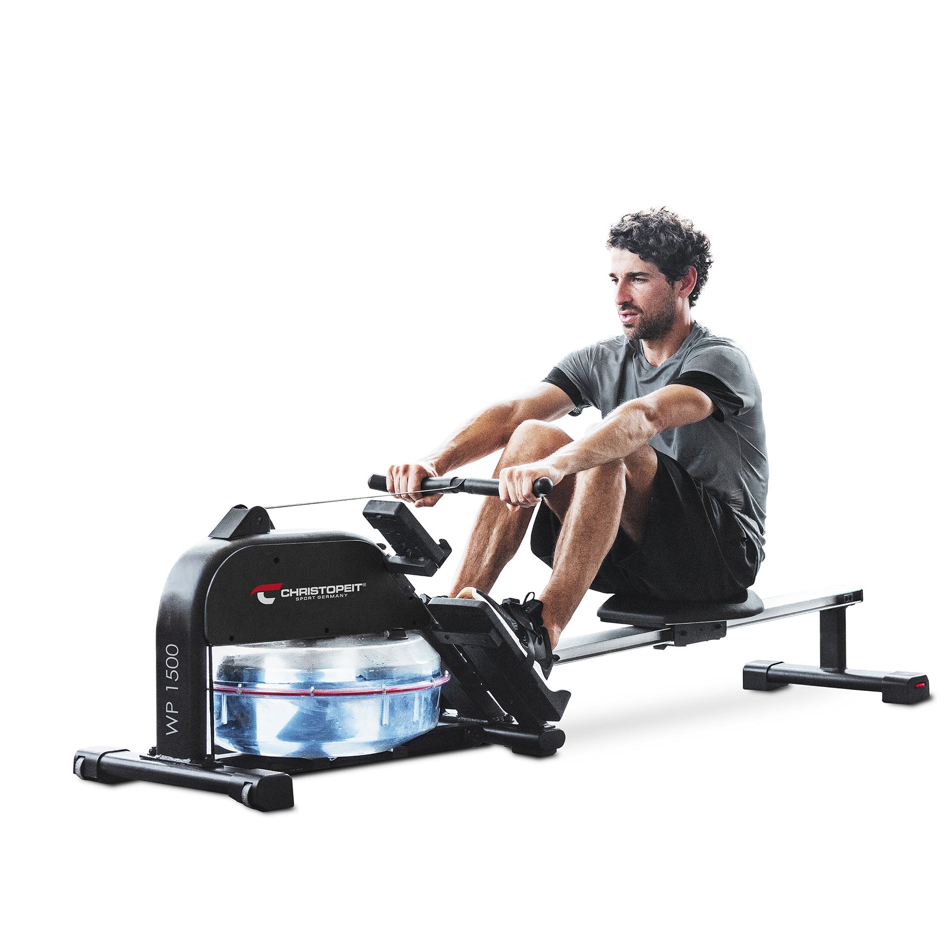 fitness christopeit sport crosstrainer - ausdauertraining und effektives cardio ganzkörpertraining - Mit der stabil gestalteten Ruderzugmaschine wird dank Wasserwiderstand ein authentisches und gelenkschonendes Rudertraining simuliert