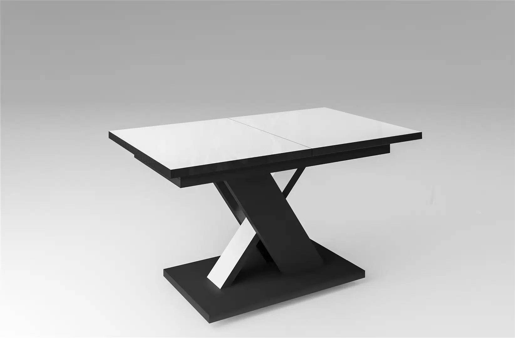 Der extravagante Holz Esstisch von Endo Möbel ist ausziehbar. Perfekt für gemütliche Abendessen mit Familie und Freunden