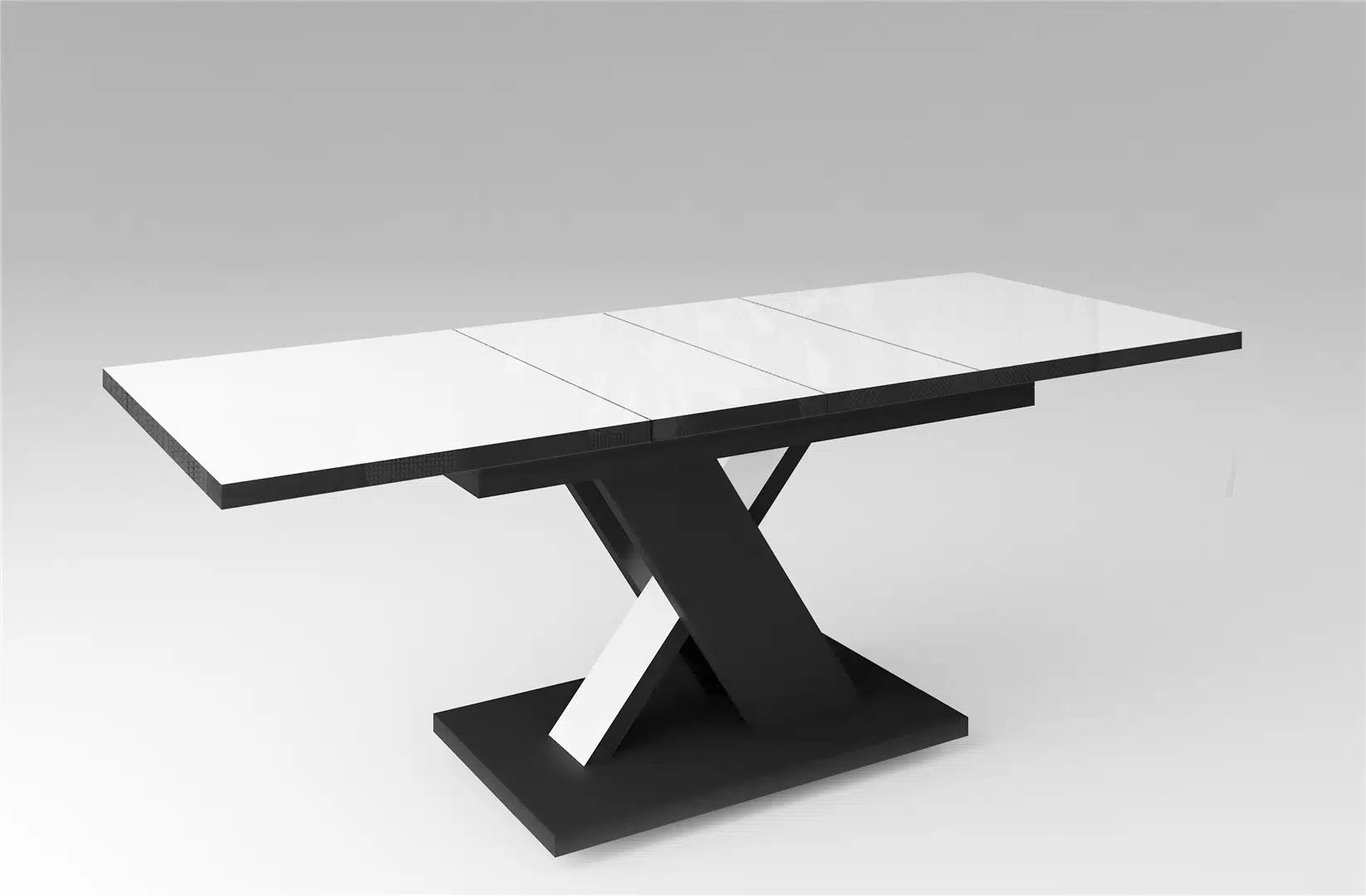 Der extravagante Holz Esstisch von Endo Möbel ist ausziehbar. Perfekt für gemütliche Abendessen mit Familie und Freunden