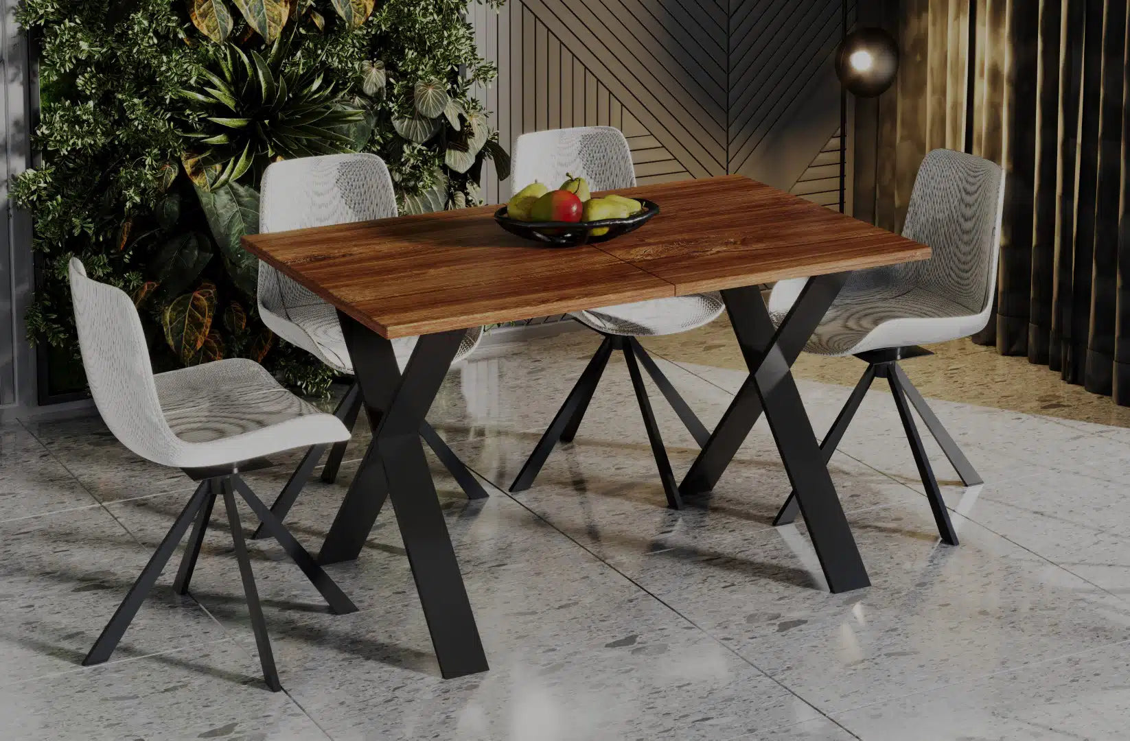 Der exquisite, ausziehbaren Holz Esstisch von Endo Möbel - ein wahrer Blickfang für Ihr Esszimmer! Mit seiner innovativen Ausziehfunktion ist dieser Tisch perfekt für gesellige Abende mit Familie und Freunden geeignet