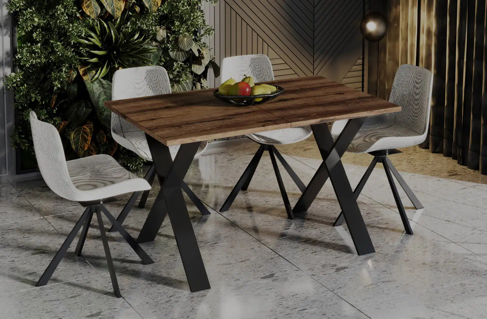 Der exquisite, ausziehbaren Holz Esstisch von Endo Möbel - ein wahrer Blickfang für Ihr Esszimmer! Mit seiner innovativen Ausziehfunktion ist dieser Tisch perfekt für gesellige Abende mit Familie und Freunden geeignet