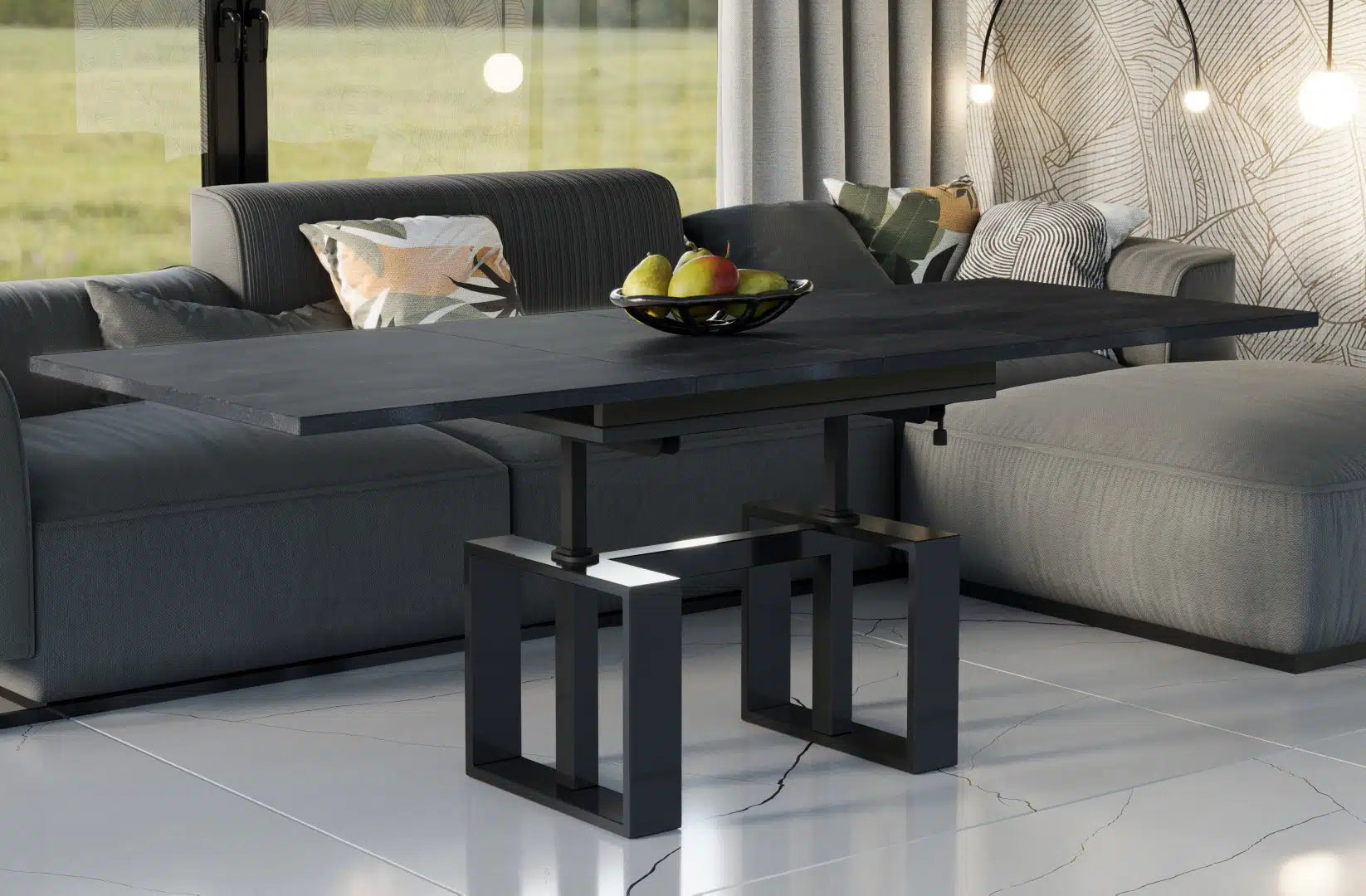 Der multifunktionale Couch- und Esstisch Empoli von Endo Möbel - ein Möbelstück der Extraklasse! Mit seiner innovativen Auszieh- und Höhenverstellfunktion ist er perfekt für gesellige Abende mit Freunden und Familie geeignet und bietet gleichzeitig eine praktische Ablagefläche im Alltag.