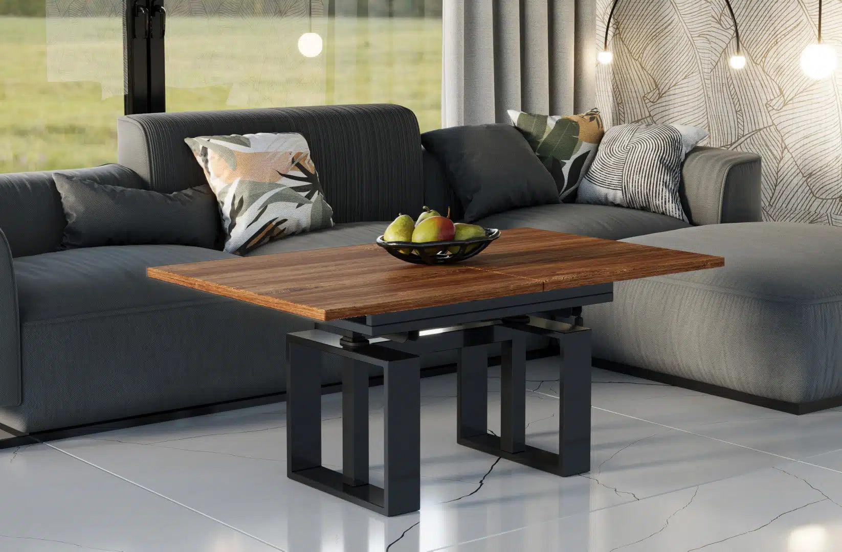 Der multifunktionale Couch- und Esstisch Empoli von Endo Möbel - ein Möbelstück der Extraklasse! Mit seiner innovativen Auszieh- und Höhenverstellfunktion ist er perfekt für gesellige Abende mit Freunden und Familie geeignet und bietet gleichzeitig eine praktische Ablagefläche im Alltag.