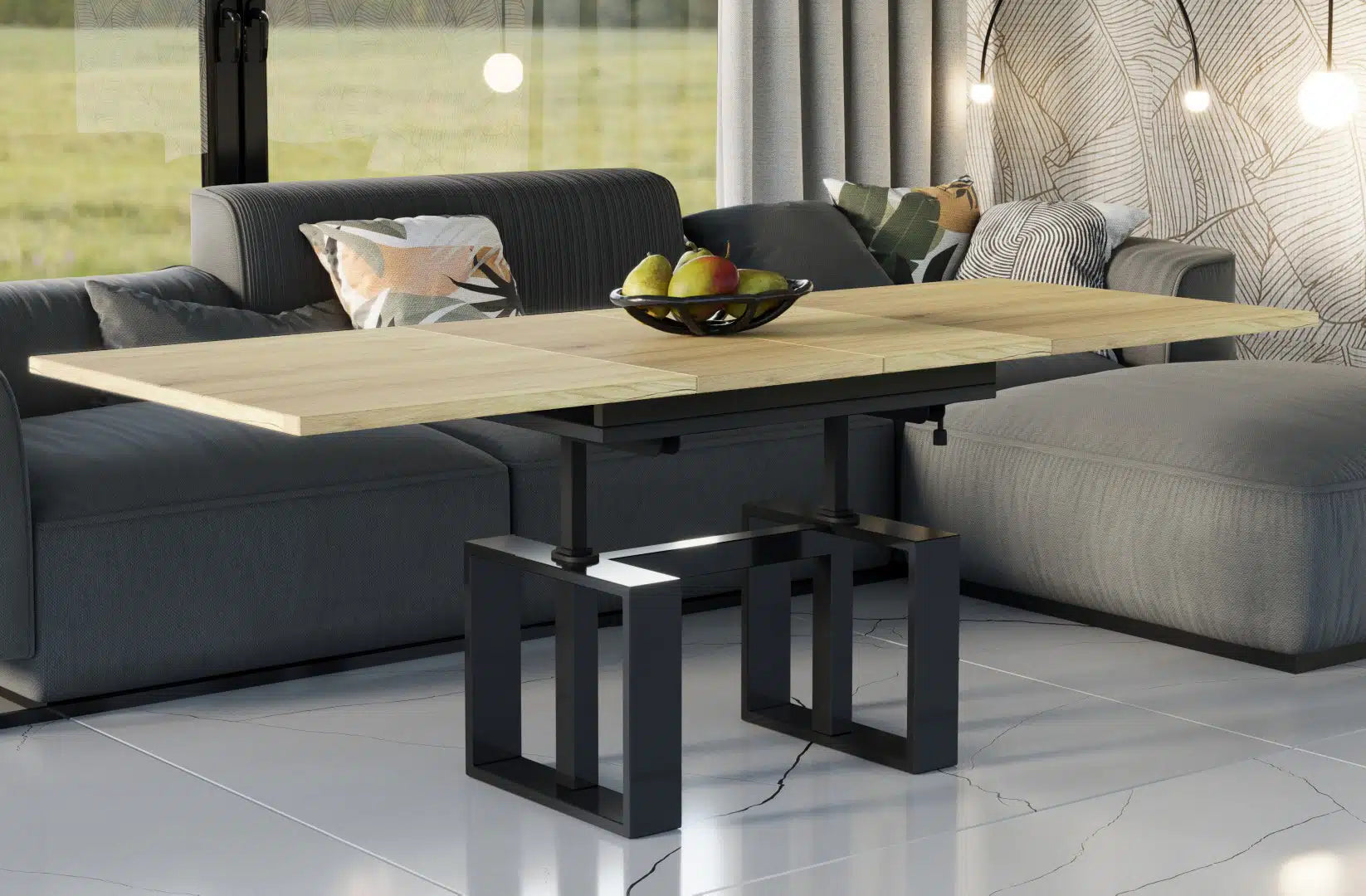 Der multifunktionale Couch- und Esstisch Empoli von Endo Möbel - ein Möbelstück der Extraklasse! Mit seiner innovativen Auszieh- und Höhenverstellfunktion ist er perfekt für gesellige Abende mit Freunden und Familie geeignet und bietet gleichzeitig eine praktische Ablagefläche im Alltag.