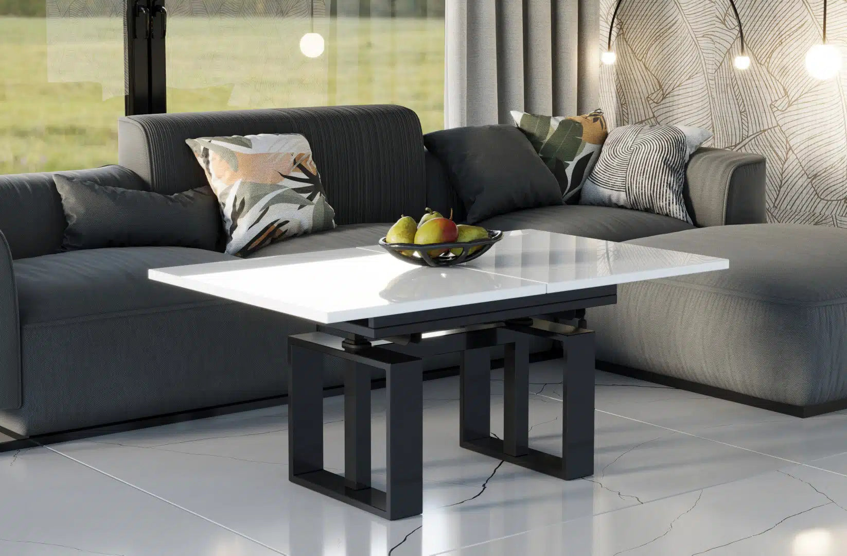 Der multifunktionale Couch- und Esstisch Empoli von Endo Möbel - ein Möbelstück der Extraklasse! Mit seiner innovativen Auszieh- und Höhenverstellfunktion ist er perfekt für gesellige Abende mit Freunden und Familie geeignet und bietet gleichzeitig eine praktische Ablagefläche im Alltag.