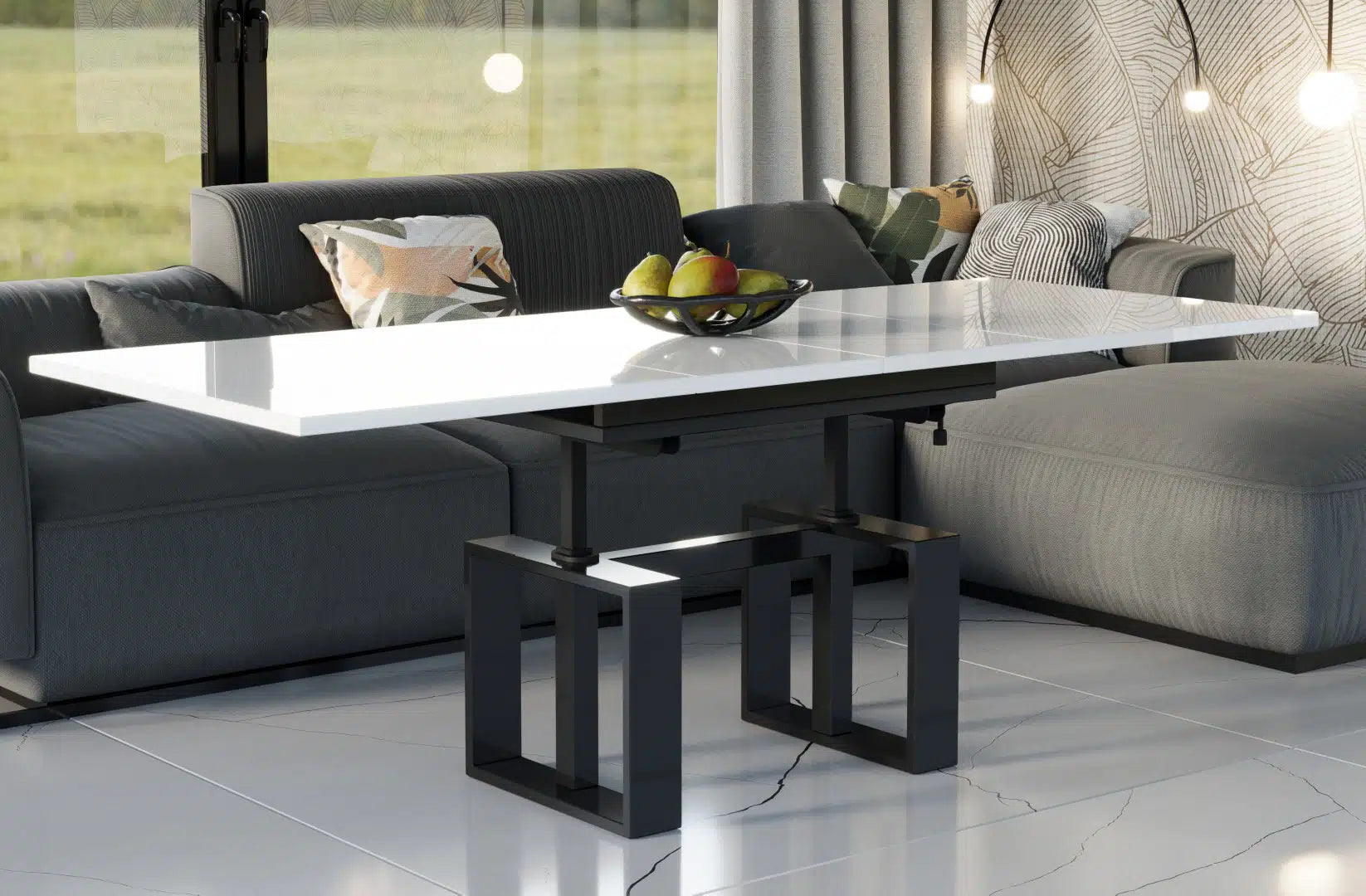 Der multifunktionale Couch- und Esstisch Empoli von Endo Möbel - ein Möbelstück der Extraklasse! Mit seiner innovativen Auszieh- und Höhenverstellfunktion ist er perfekt für gesellige Abende mit Freunden und Familie geeignet und bietet gleichzeitig eine praktische Ablagefläche im Alltag.