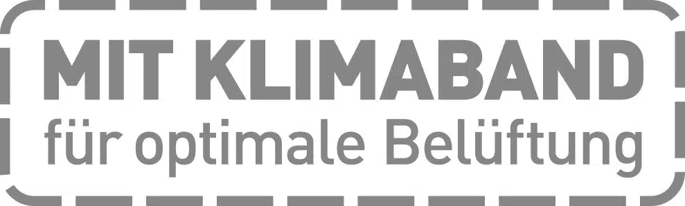 Mit Klimaband für optimale Belüftung