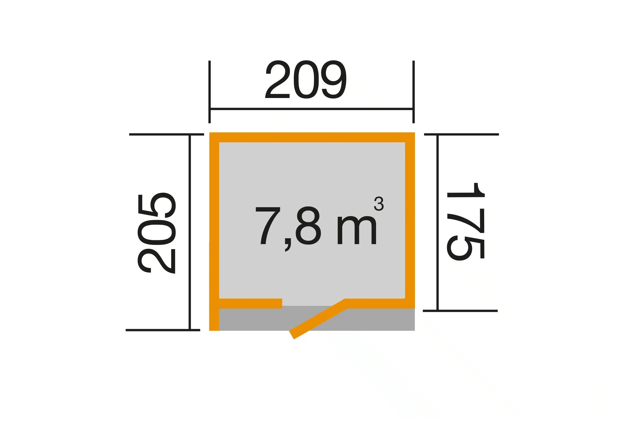 Gartenhaus Maße 209x205
