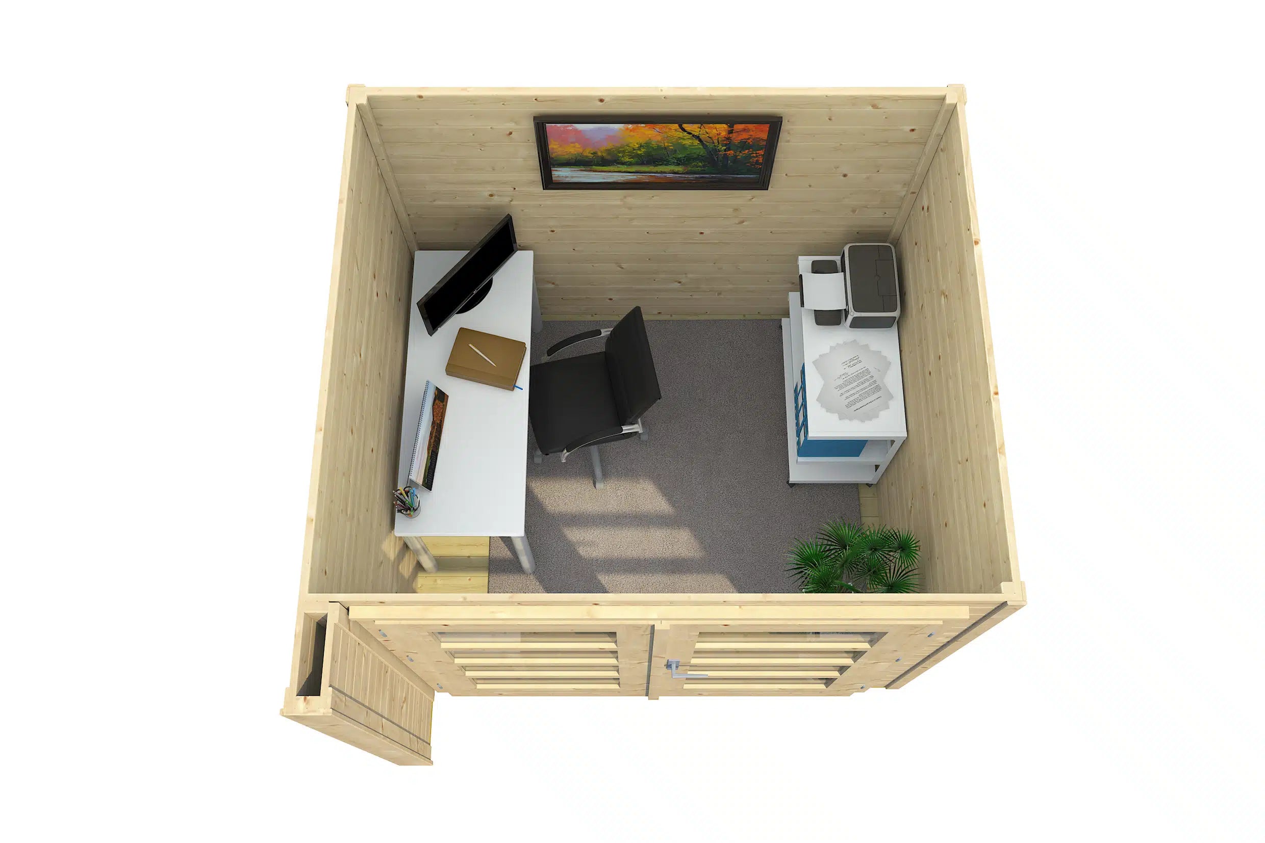 Weka Design Gartenhaus Innenraum - nutzen sie den Raum als Homeoffice